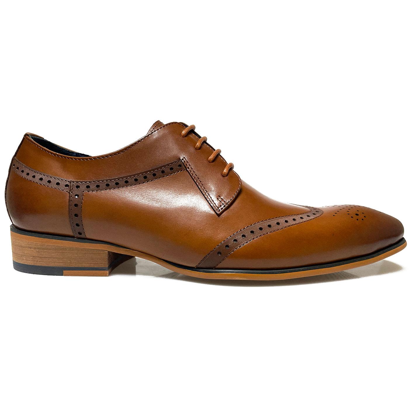 Nyland Paolo Vandini Leather Derby Brogues Tan