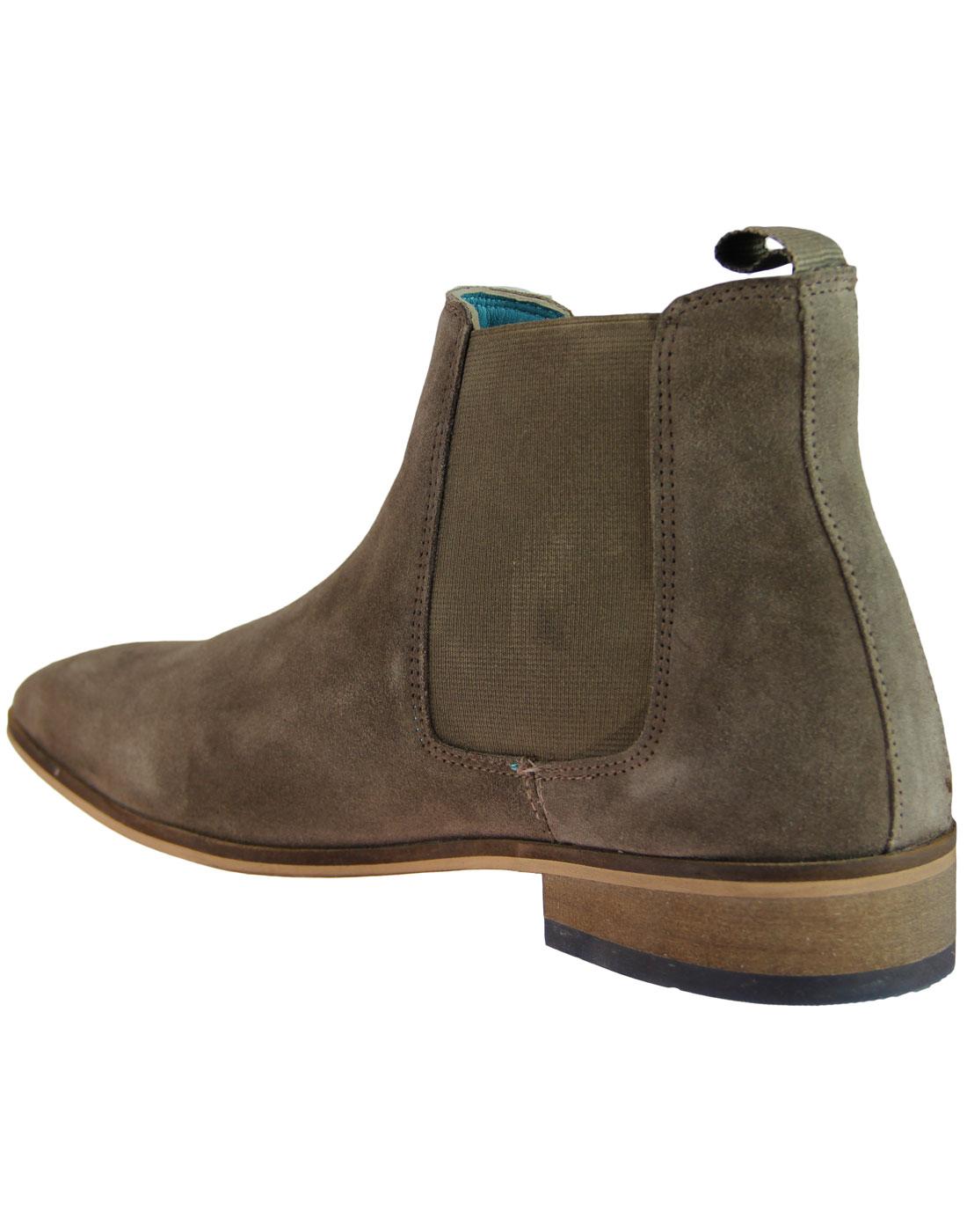 PAOLO VANDINI Smokey Retro Suede Chelsea Boots in Taupe