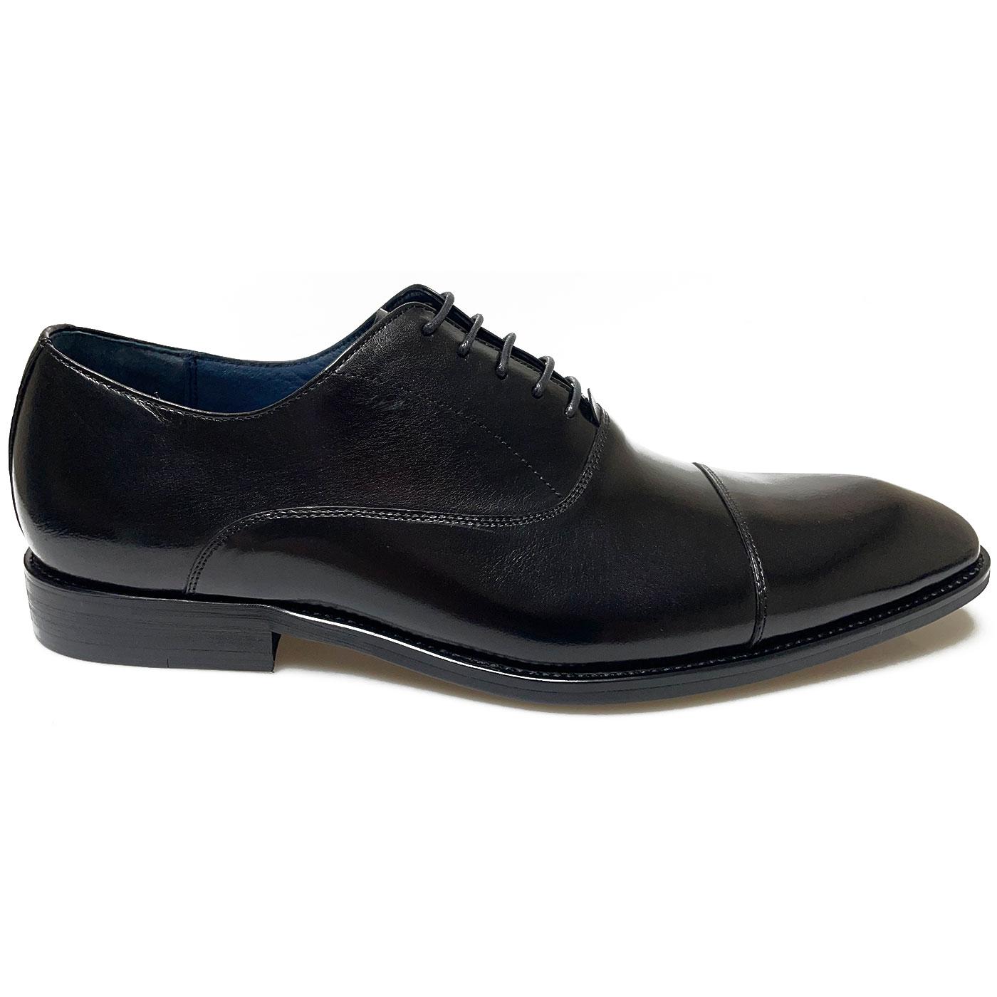 Thistle Paolo Vandini Black Leather Oxford Shoes 