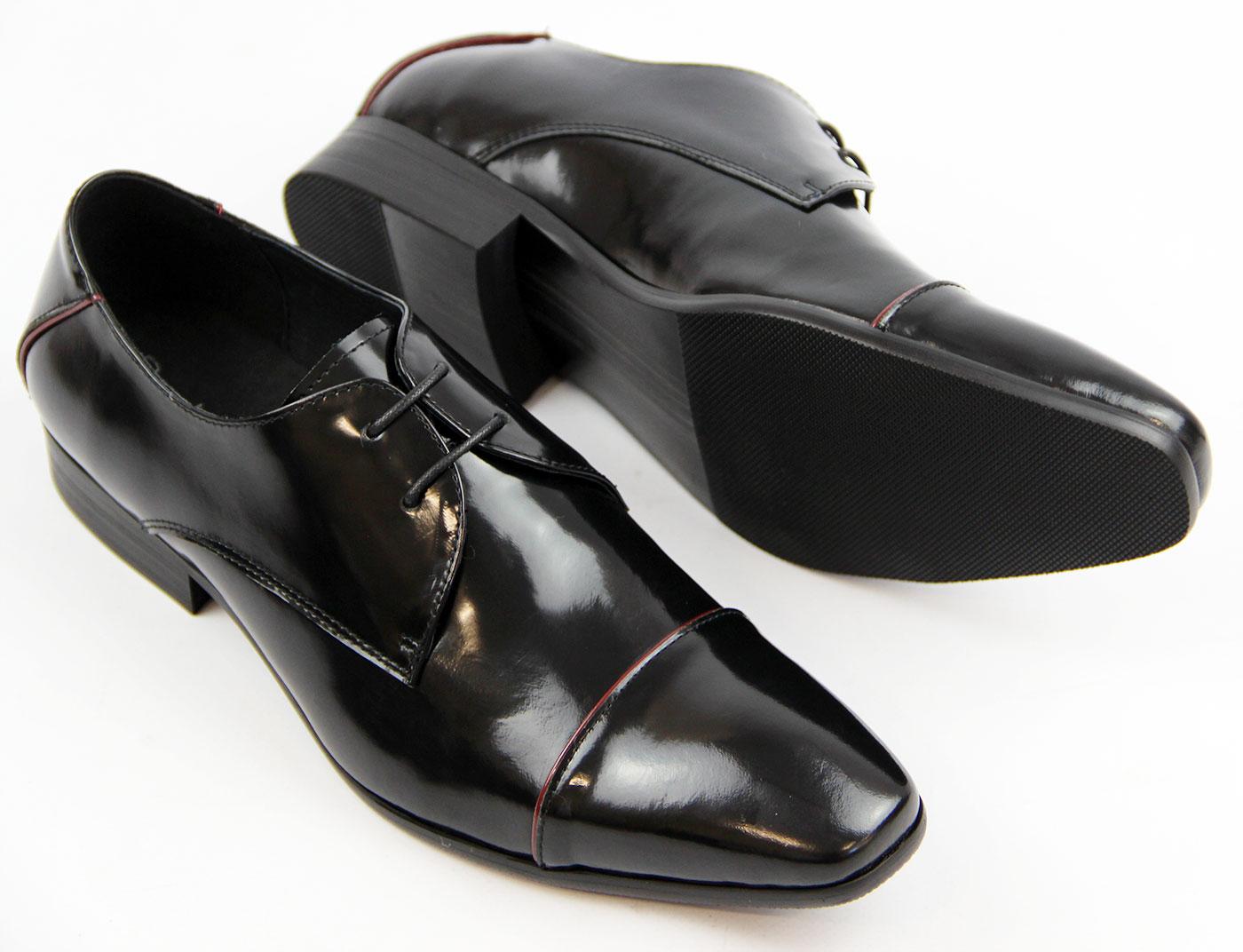 PAOLO VANDINI Waterloo Retro Mod Chisel Toe Dress Shoes Black