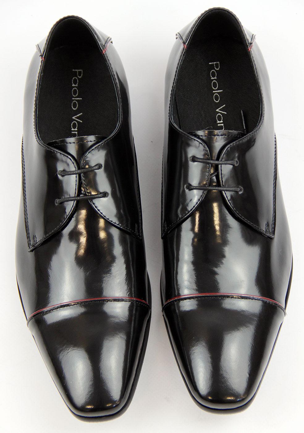 PAOLO VANDINI Waterloo Retro Mod Chisel Toe Dress Shoes Black