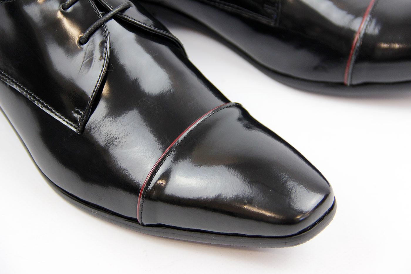 PAOLO VANDINI Waterloo Retro Mod Chisel Toe Dress Shoes Black