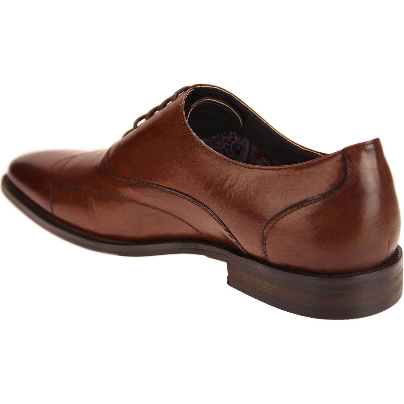 PAOLO VANDINI 'Dave' Retro Stitched Wingtip shoes in Tan