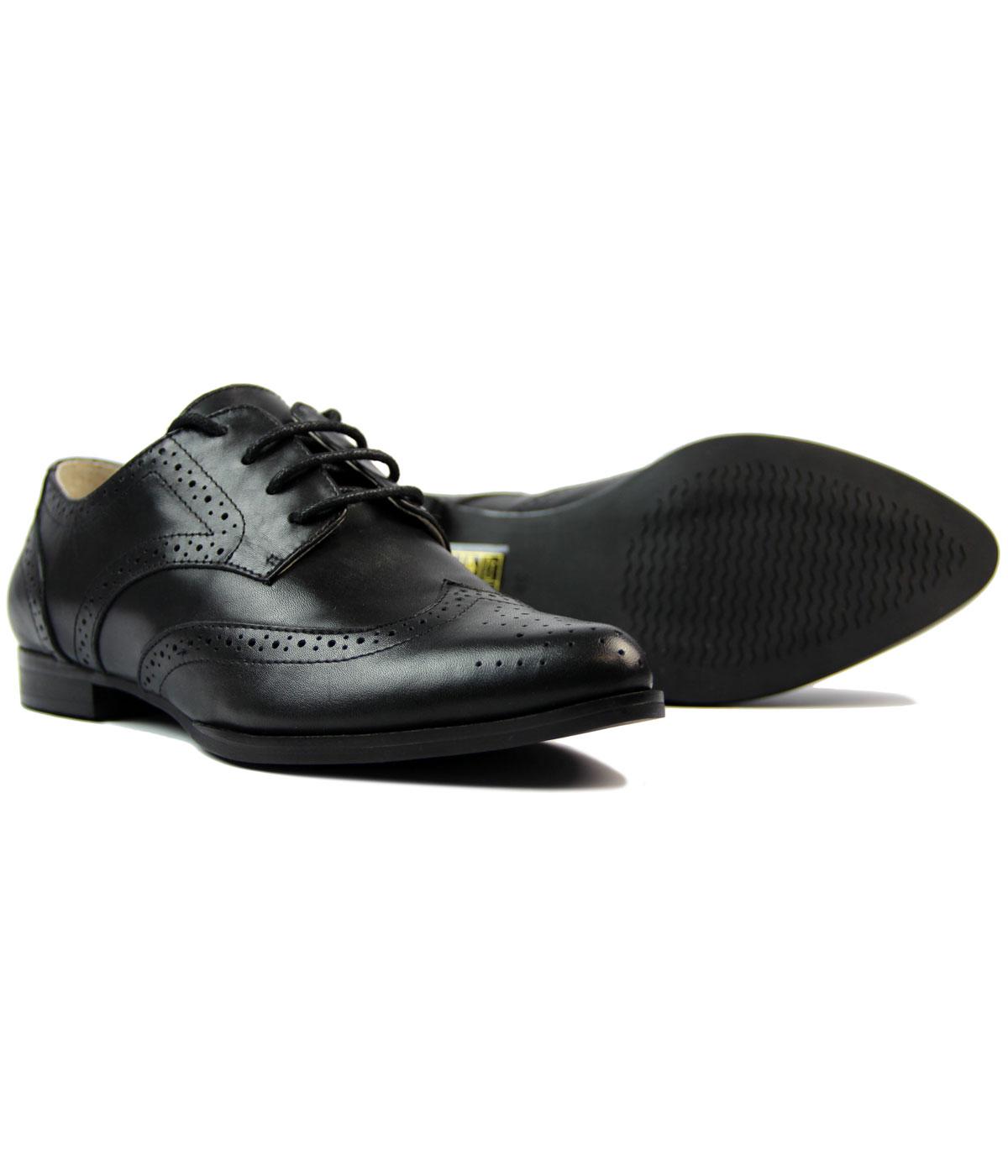 LACEYS Parthina Retro 60s Mod Waxy leather Winklepicker Brogues