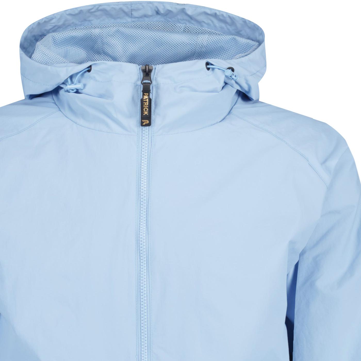 Patrick Chapman Full Zip Hooded 80s Terrace Jacket in Sky Blue