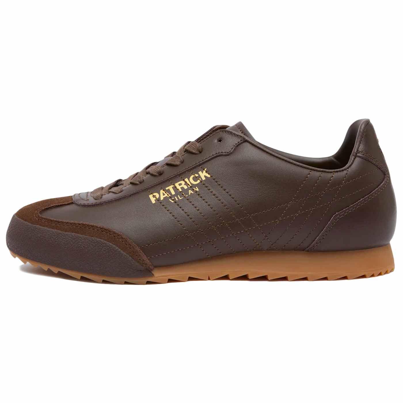 Villan Patrick 80s Leather Football Trainers Brown