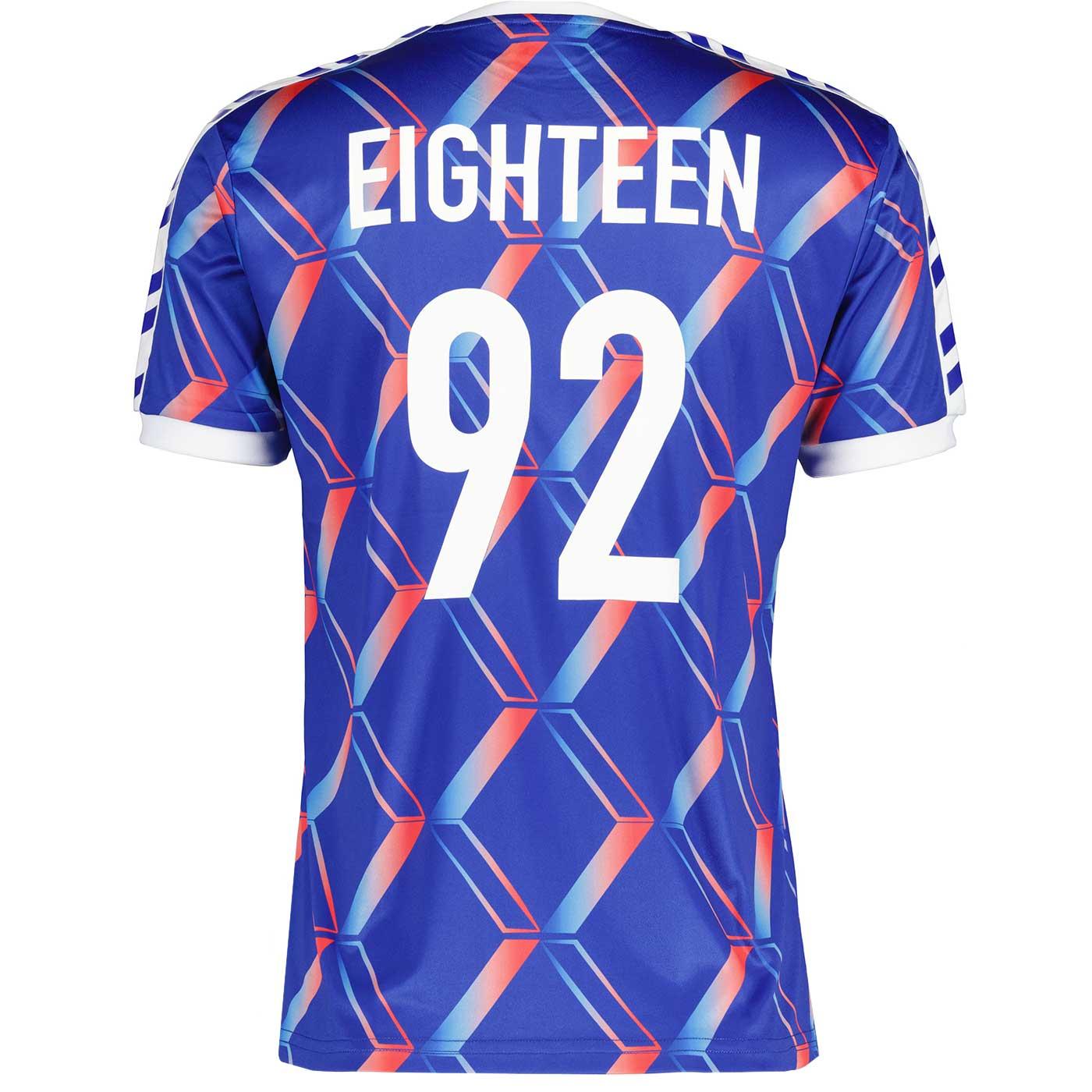 PATRICK Men's Zico Football Kit Inspired Retro 80s T-shirt Blue PATRICK Men's Zico Football Kit Inspired Retro 80s T-shirt Blue