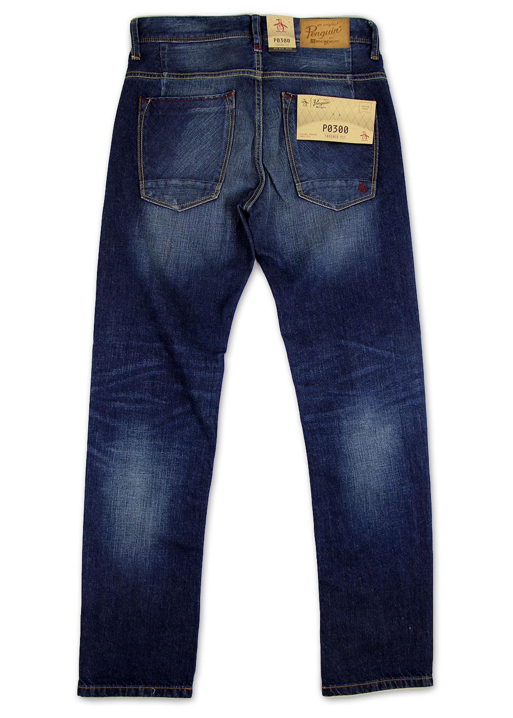 ORIGINAL PENGUIN P0300 Retro Mod Tapered Fit Jeans Mid Blue