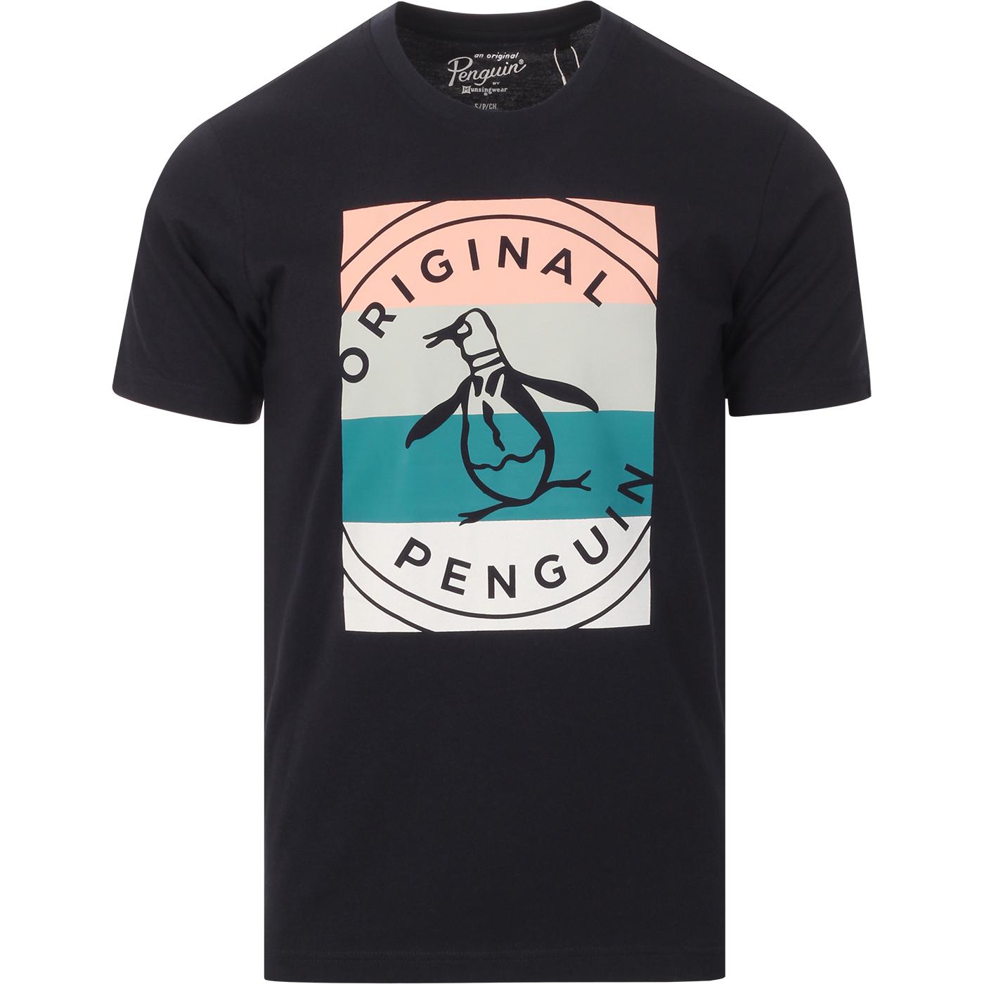 ORIGINAL PENGUIN Men's Stripy Box Logo T-Shirt