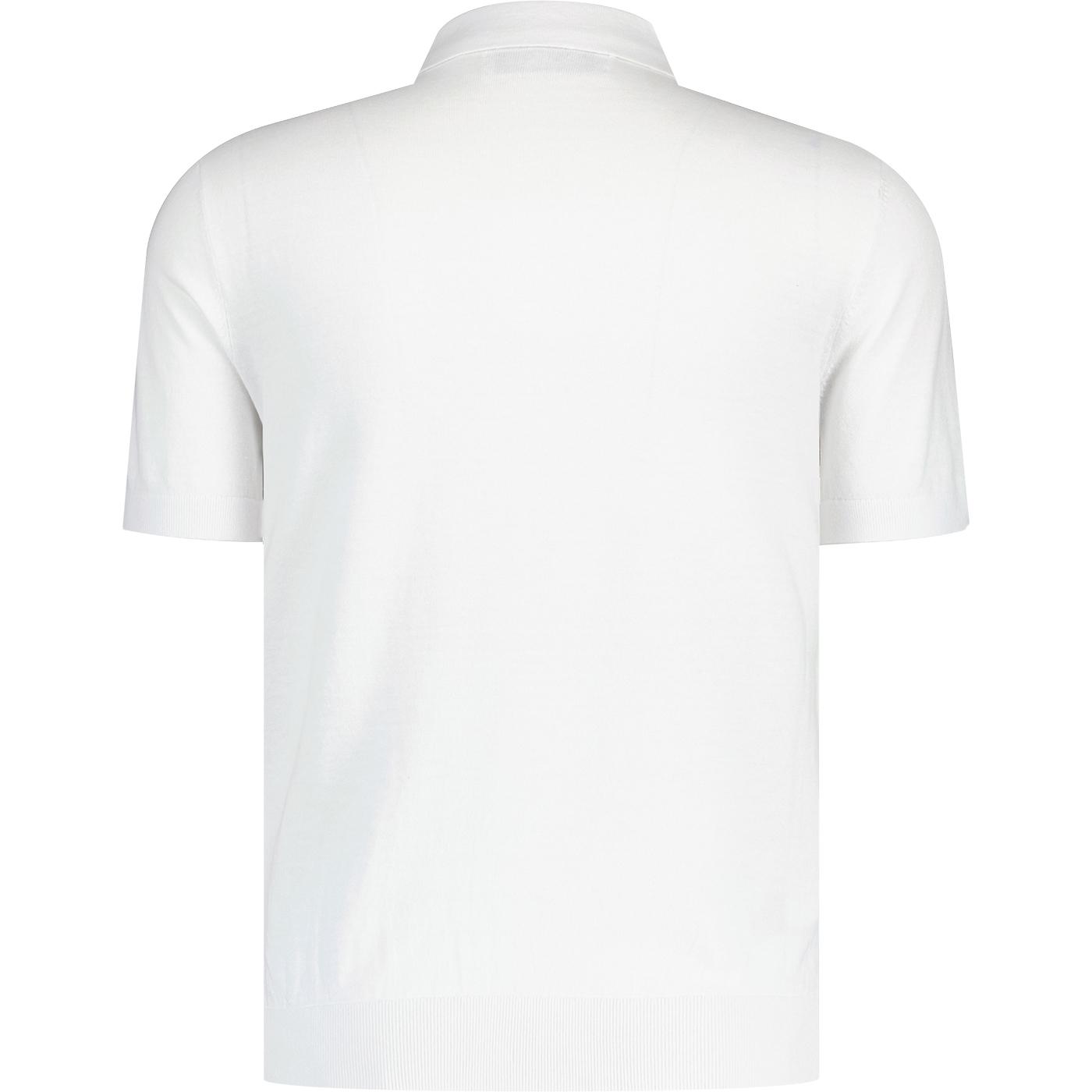 Original Penguin Vertical Stripe Retro Polo Shirt in Bright White