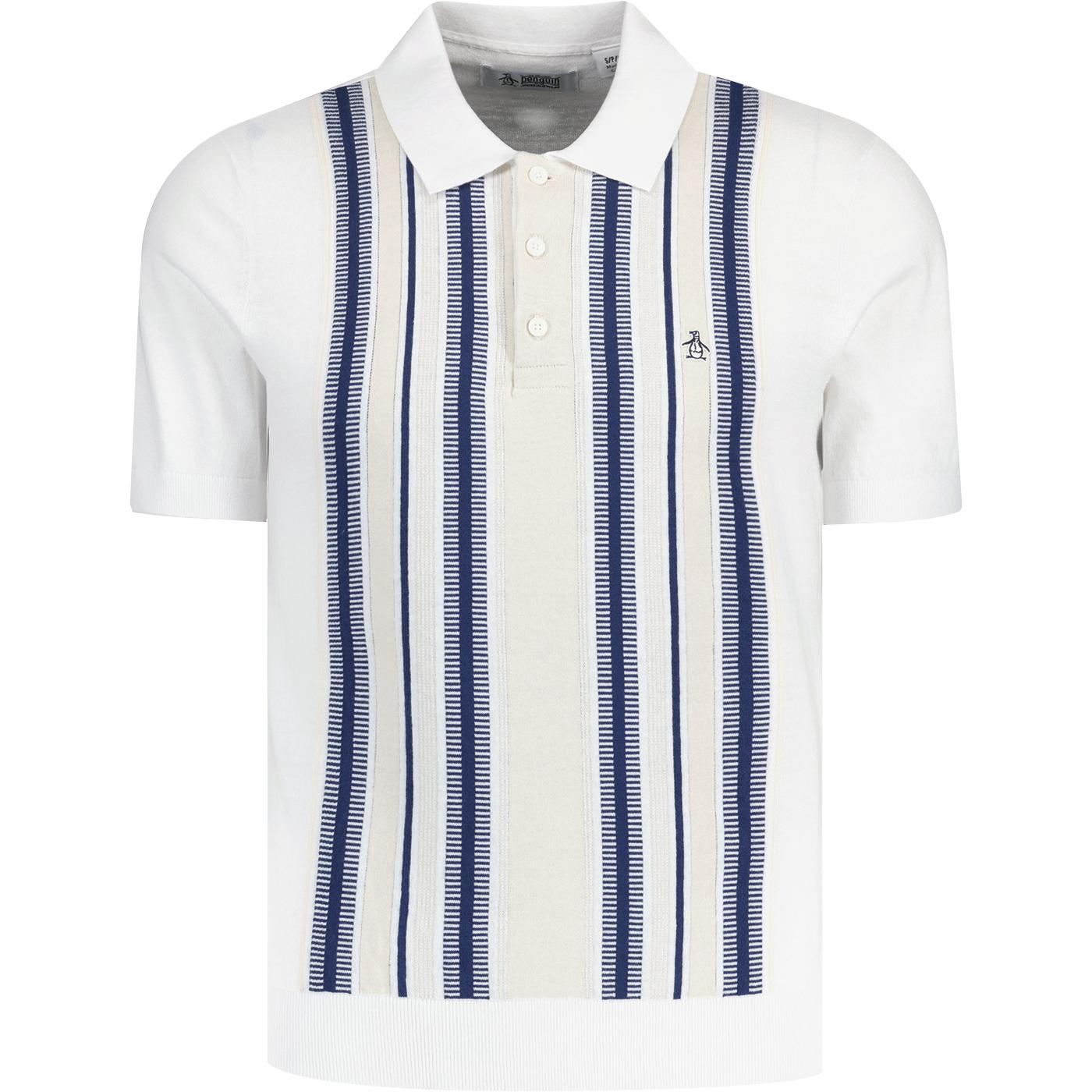 Original Penguin Vertical Stripe Mod Polo Shirt BW