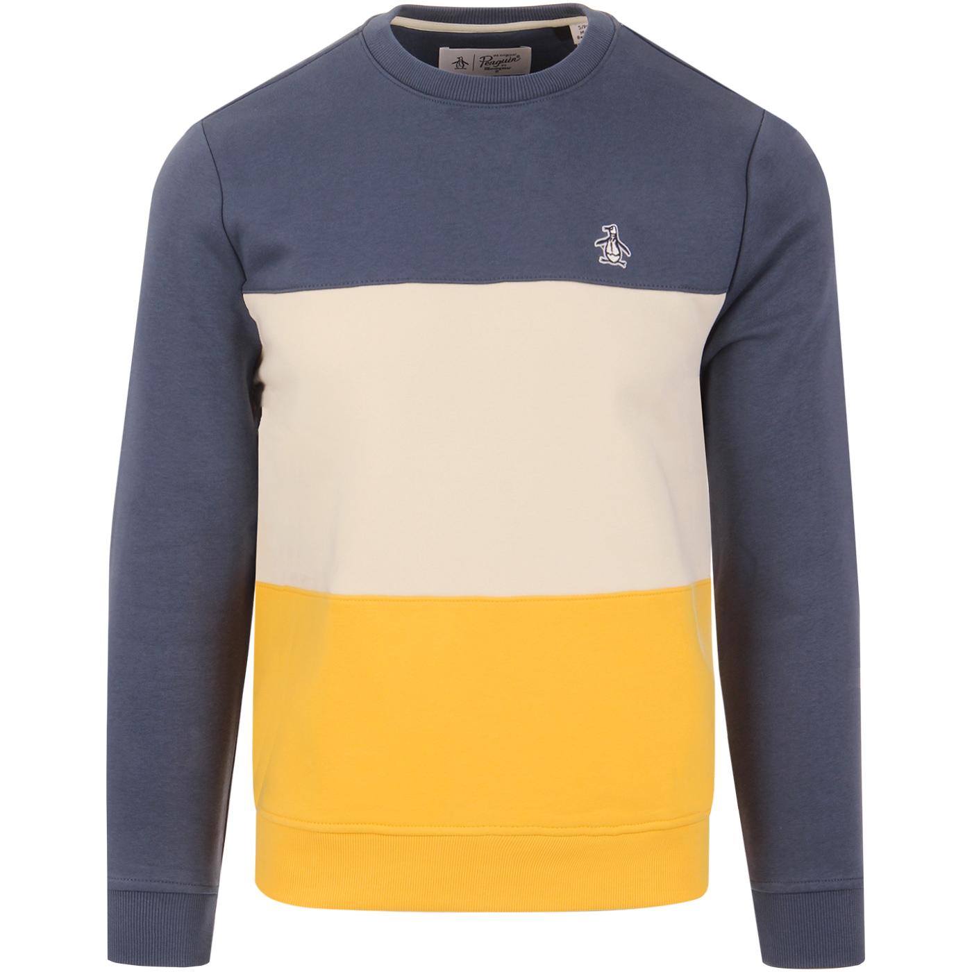 ORIGINAL PENGUIN Retro Colour Block Fleece Back Sweater