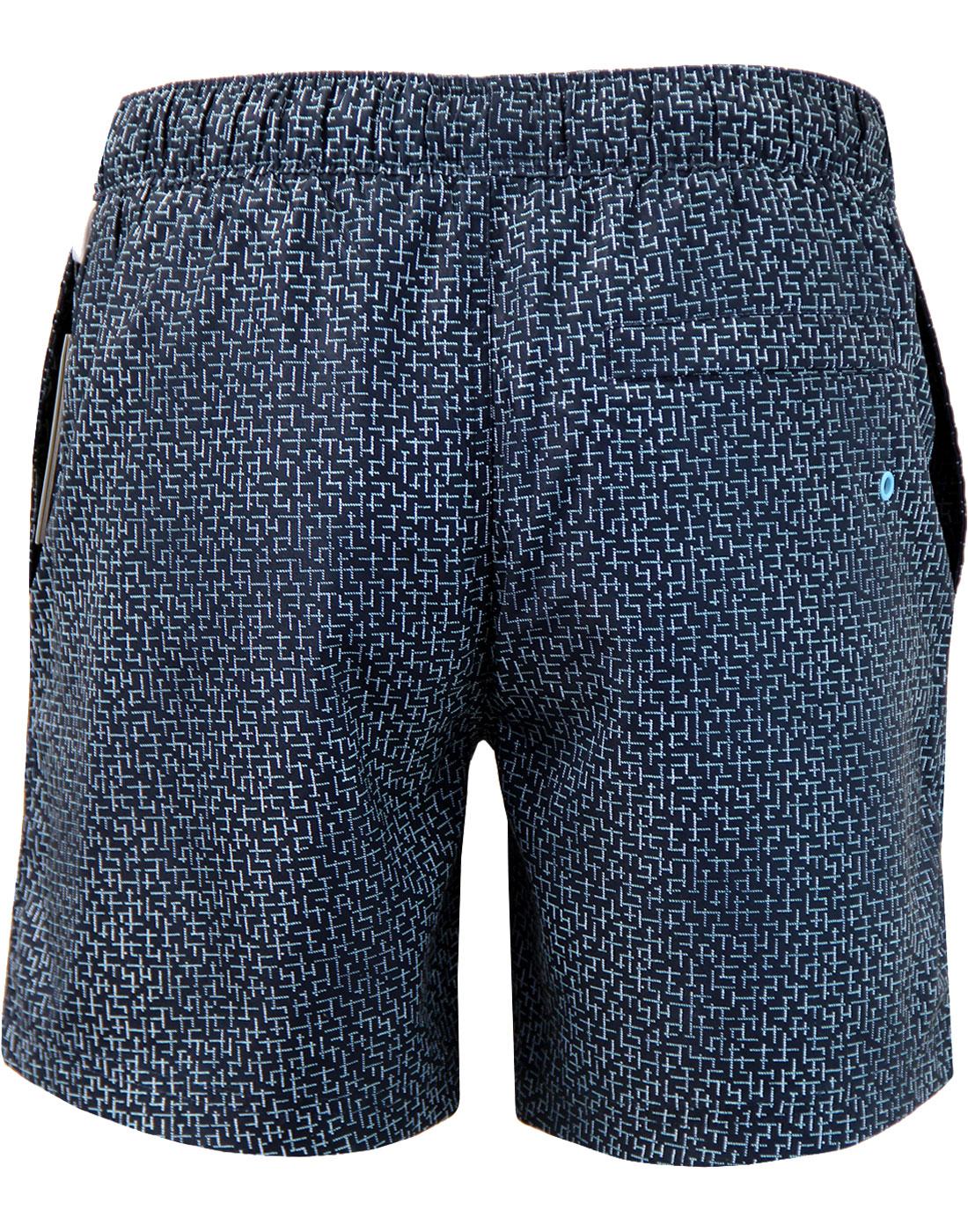 ORIGINAL PENGUIN Crosshatch Swim Shorts Dark Sapphire