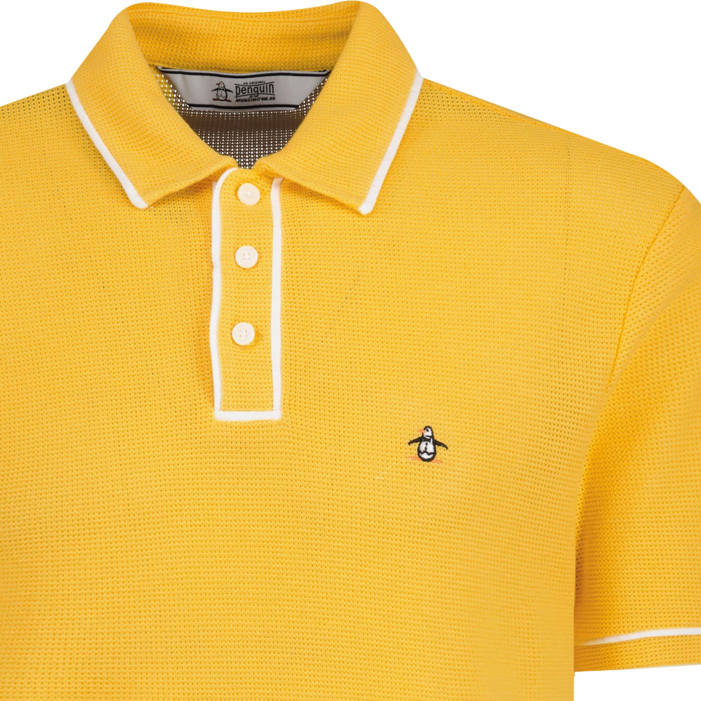 Original Penguin Earl Retro Mod Tipped Polo Shirt Samoan Sun