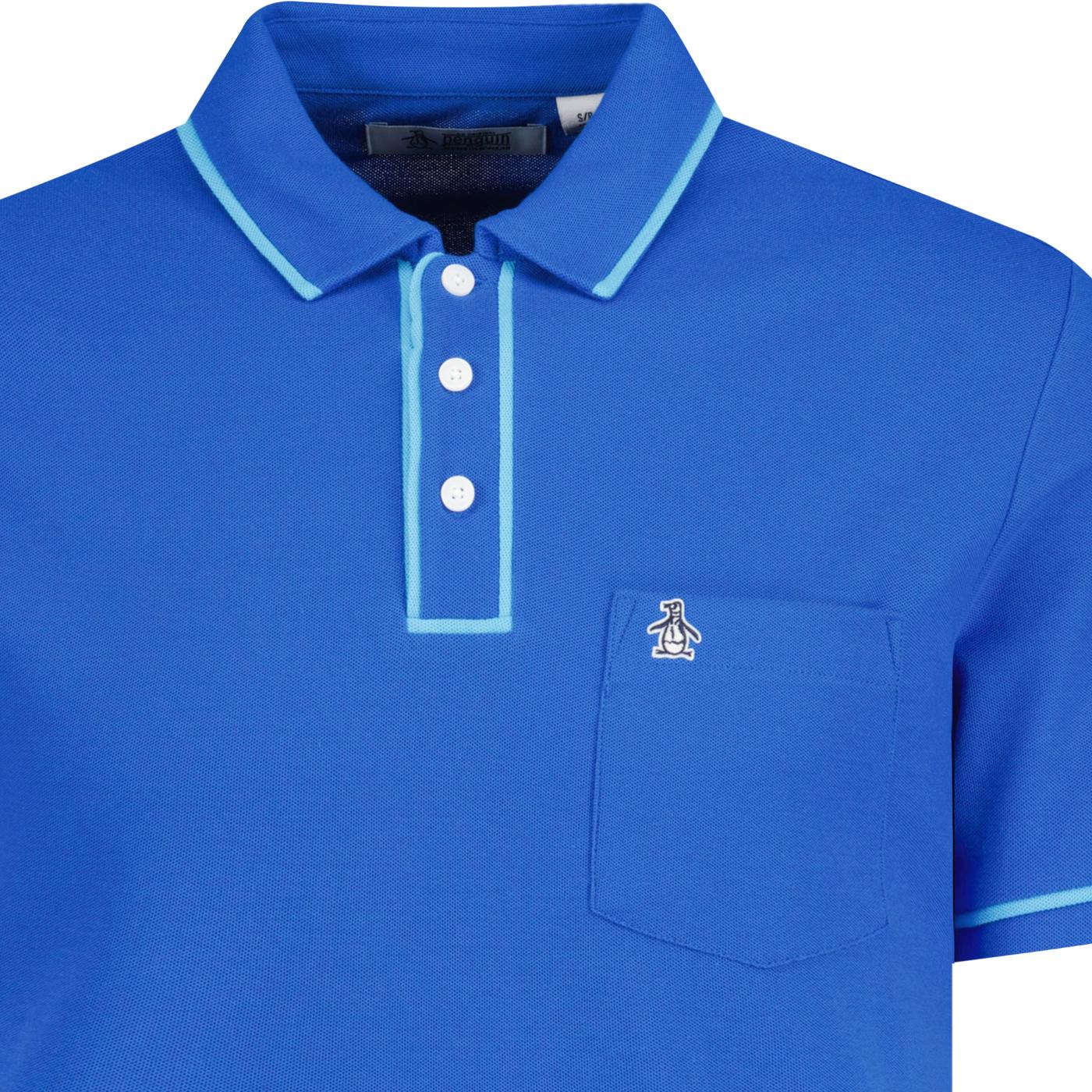 Original Penguin Resort Leaf Printed Polo Shirt Blue Tattoo