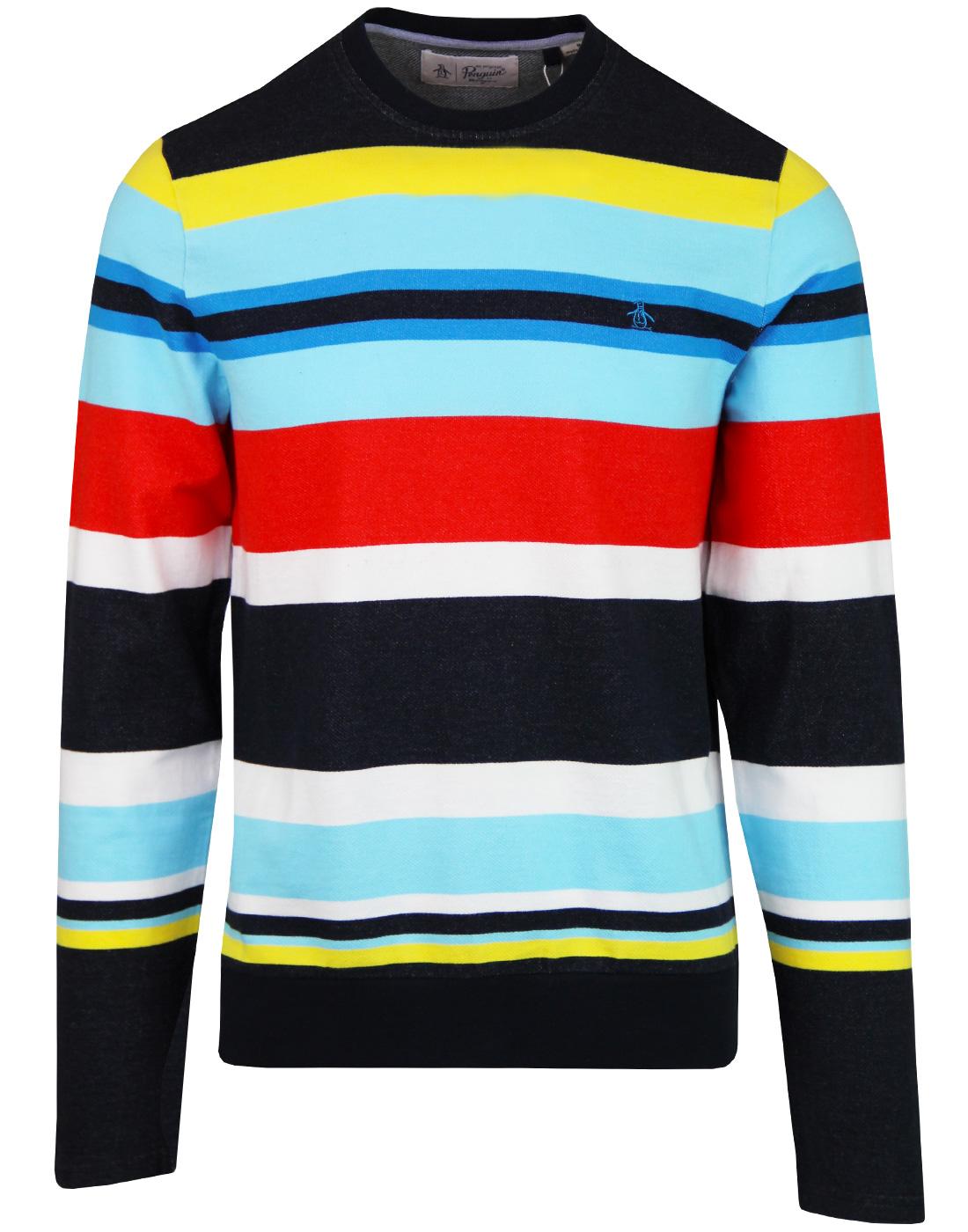 ORIGINAL PENGUIN Retro 70s Stripe Terry Sweatshirt