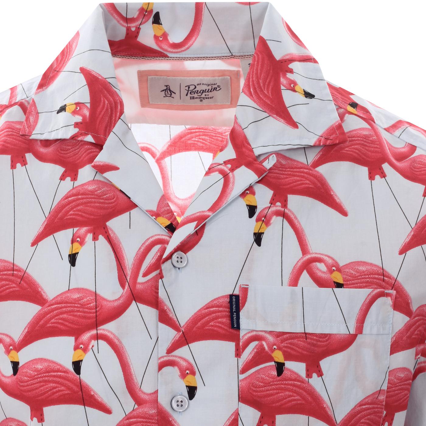 Original Penguin BALLAD BLUE Cotton Flamingo Button-Down Shirt, US