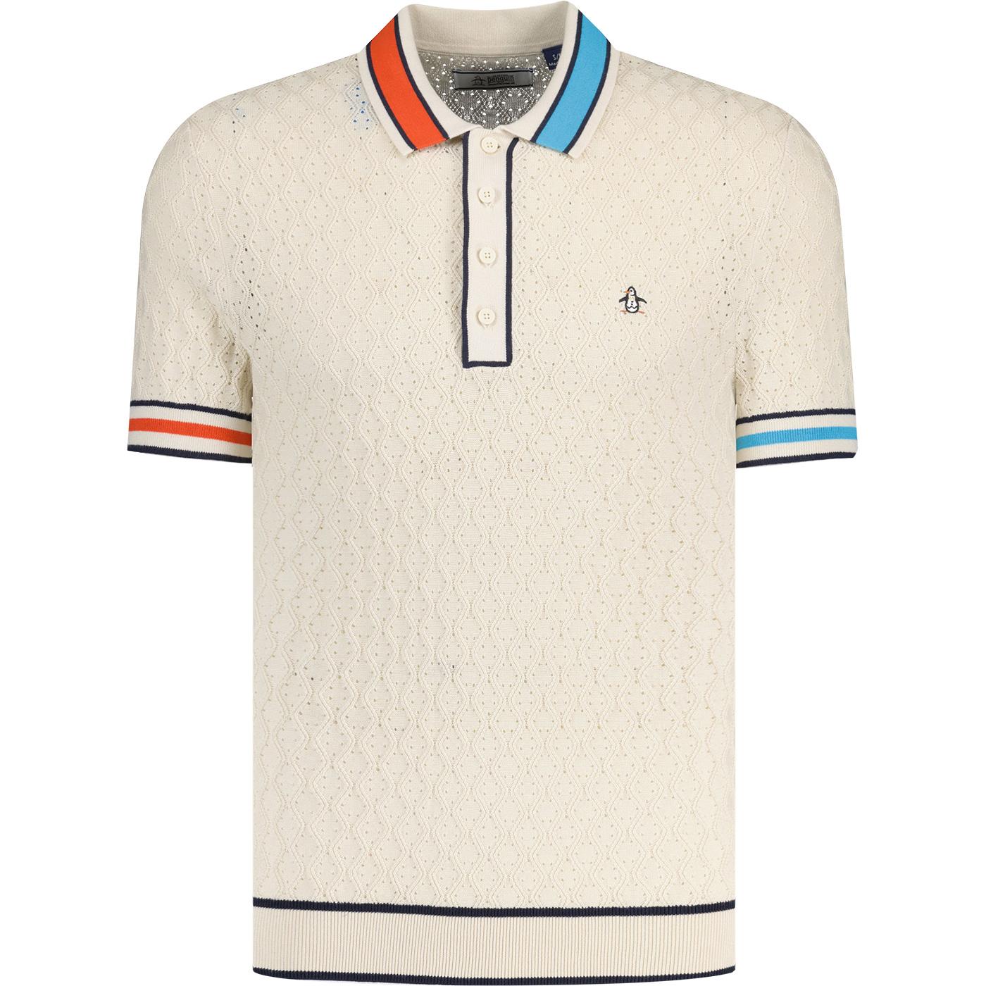 Original Penguin Pointelle Blocked Knitted Polo B