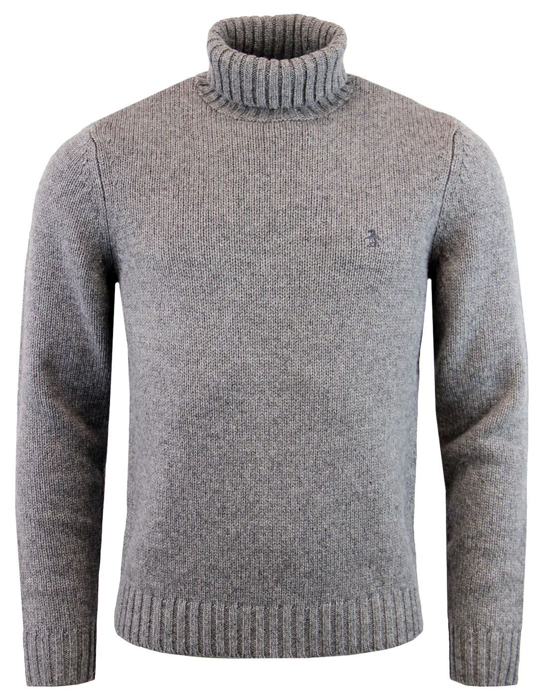 ORIGINAL PENGUIN Indie Knitted Roll Neck Jumper in Griffin