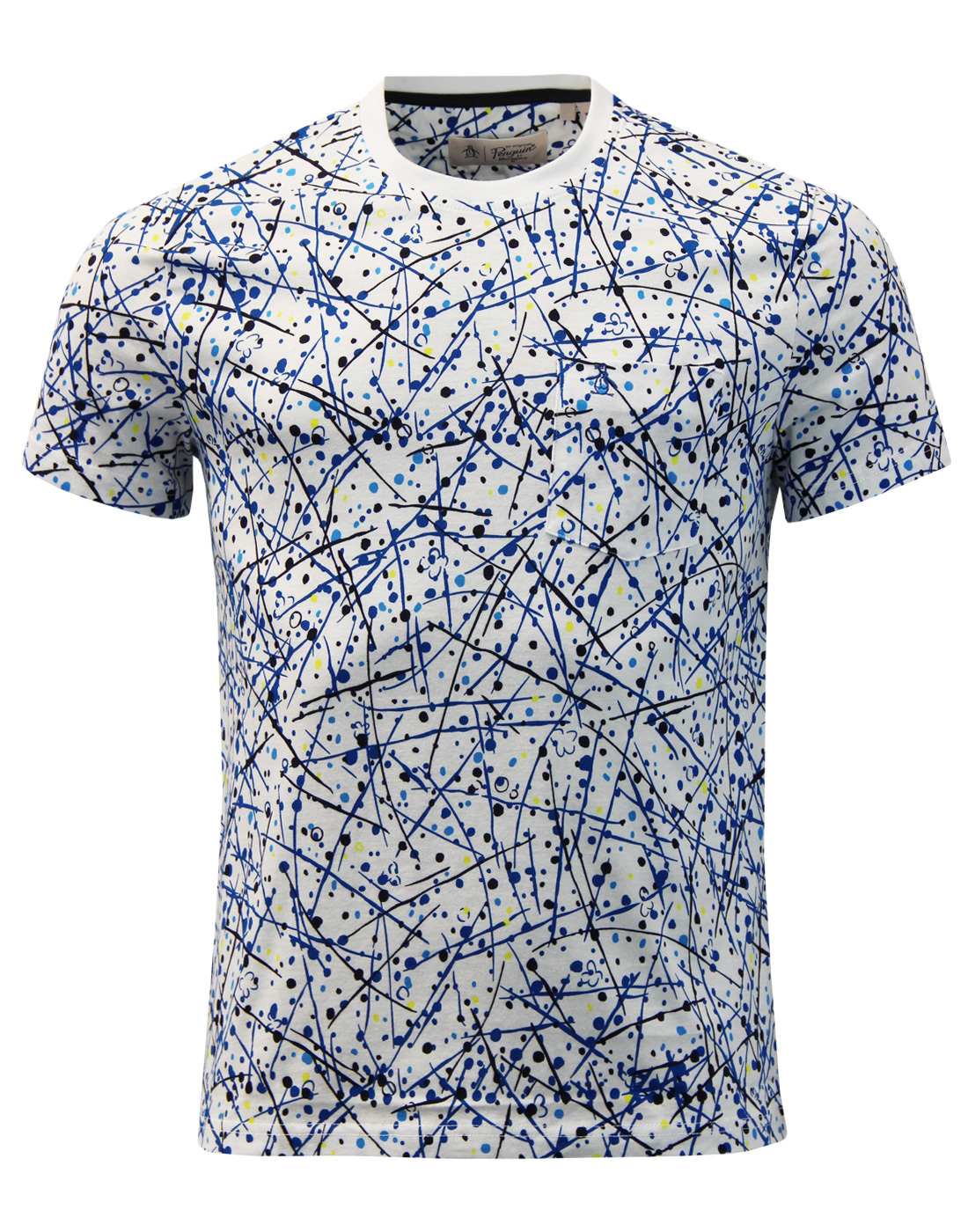 ORIGINAL PENGUIN Men's Retro Indie Paint Splatter Print T-Shirt