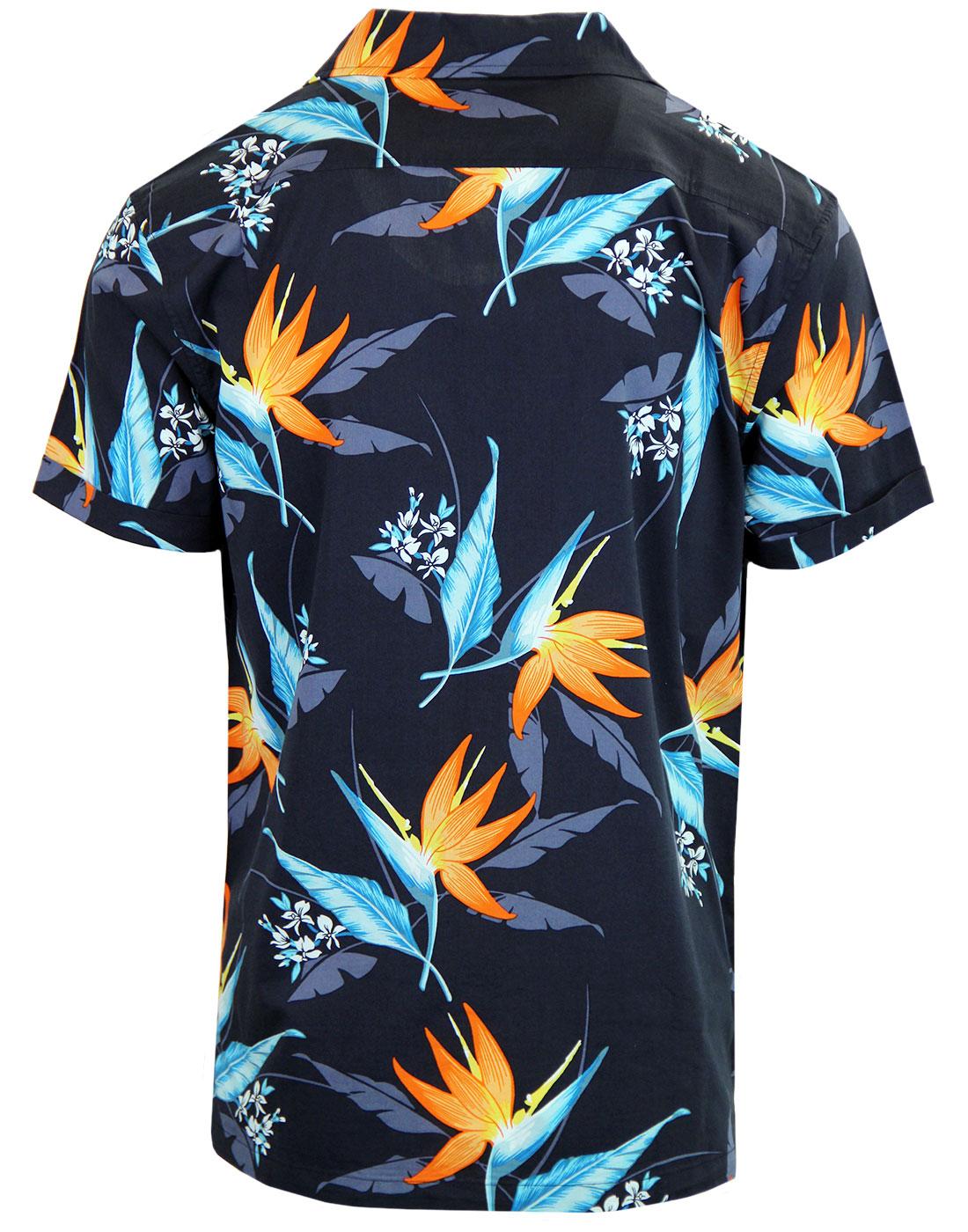 ORIGINAL PENGUIN Men's Floral Print Shirt in Dark Sapphire
