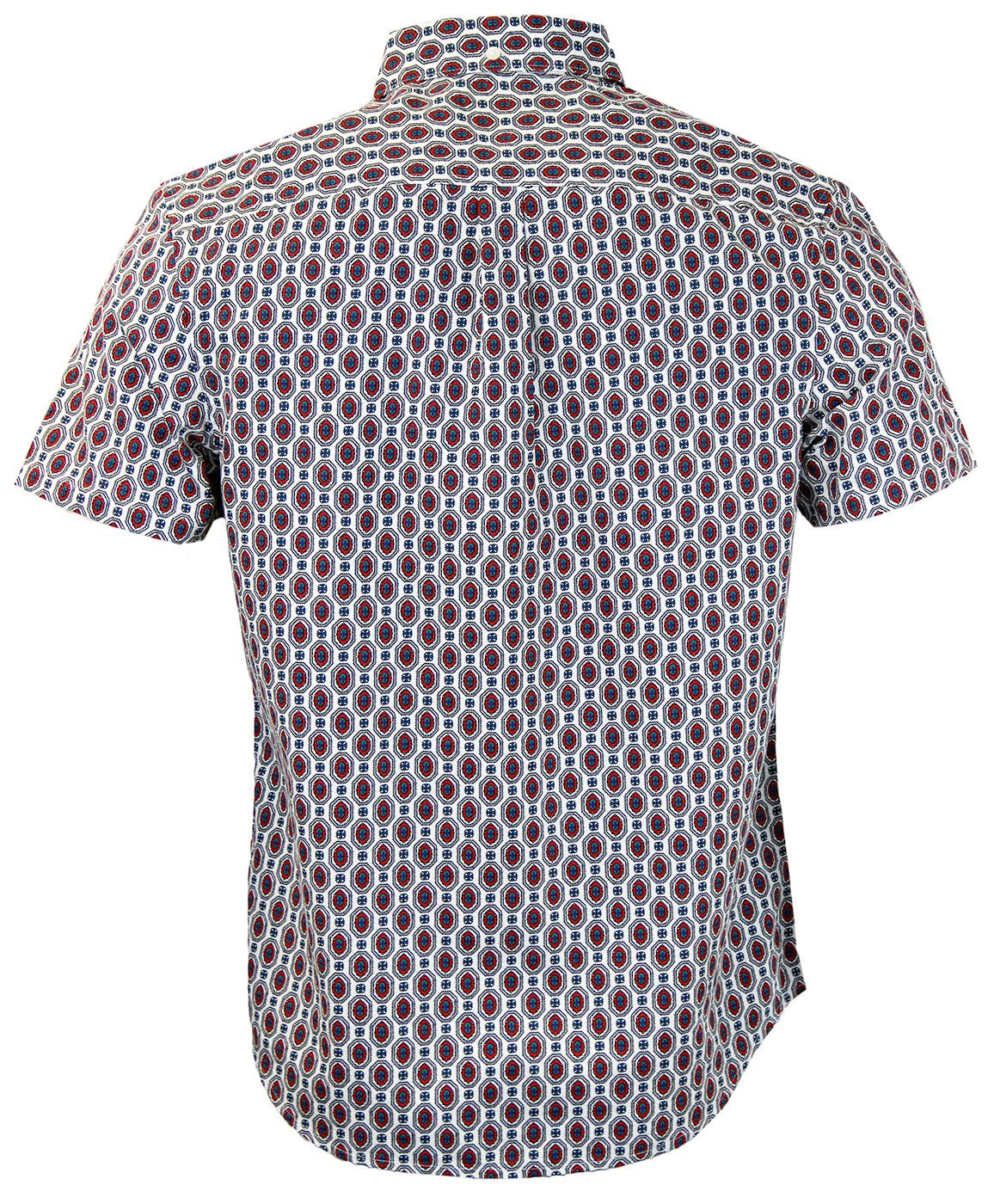 ORIGINAL PENGUIN Foulard Retro 1960s Mod Emerald Cut Print Shirt