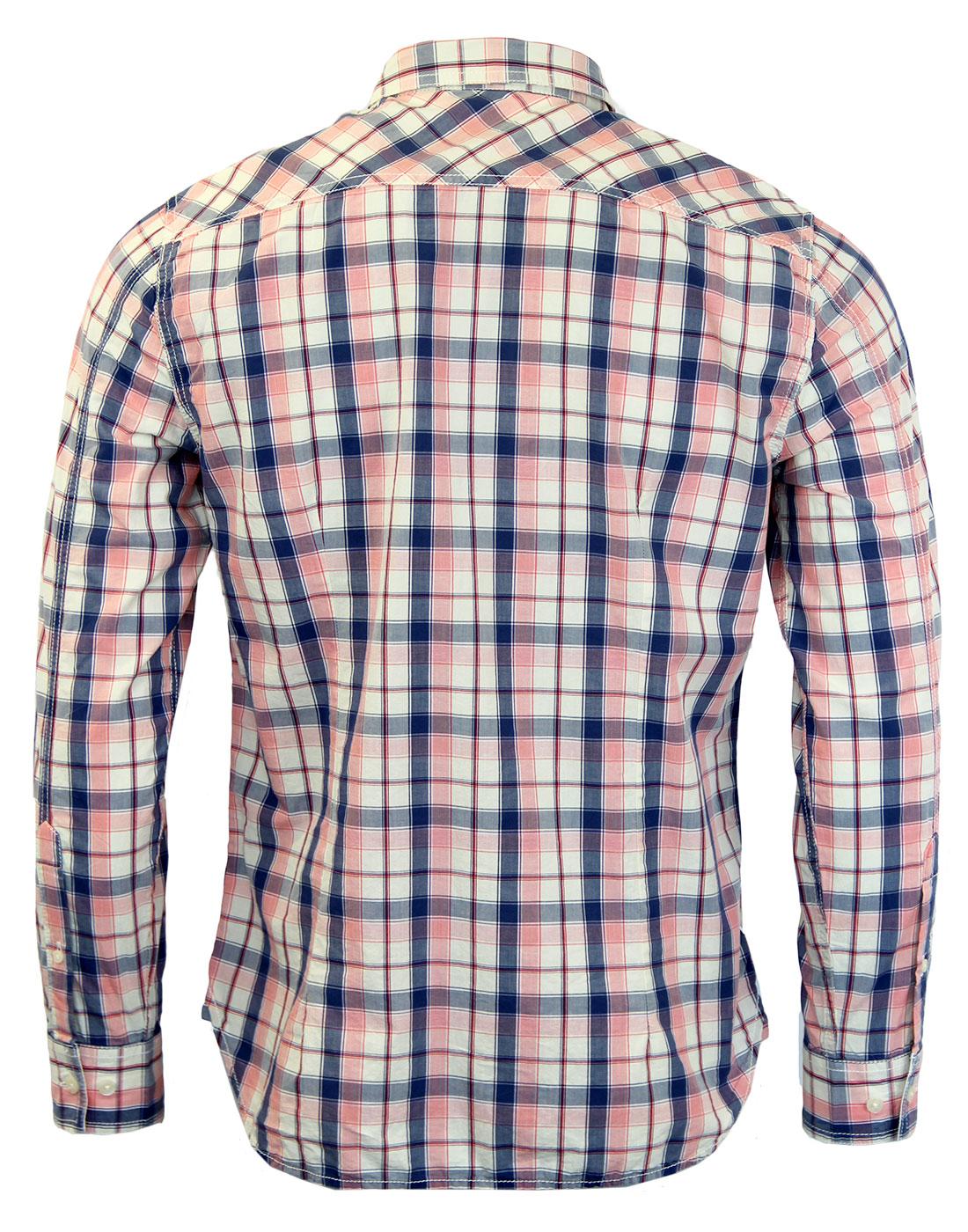 PEPE JEANS Aiaku Retro Indie Mod Laundered Check Shirt in Pink
