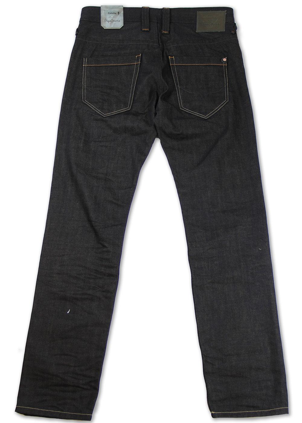 PEPE JEANS Colville Retro Indie Slim Tapered Jeans in Black/Blue