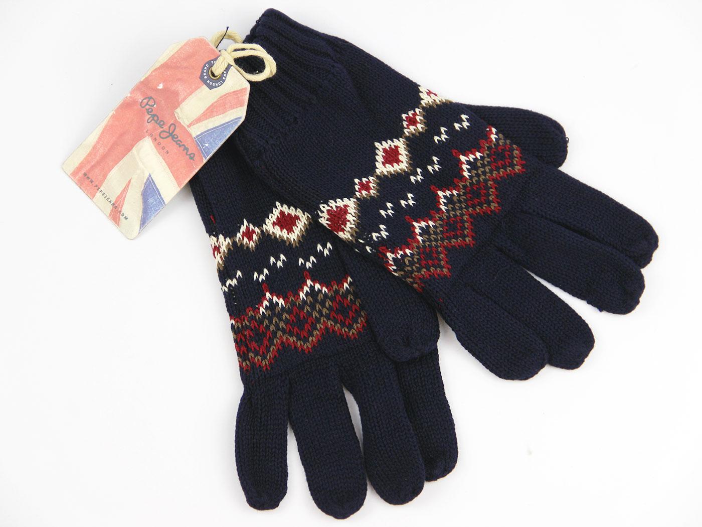 Germain PEPE JEANS Retro 70s Fair Isle Knit Gloves