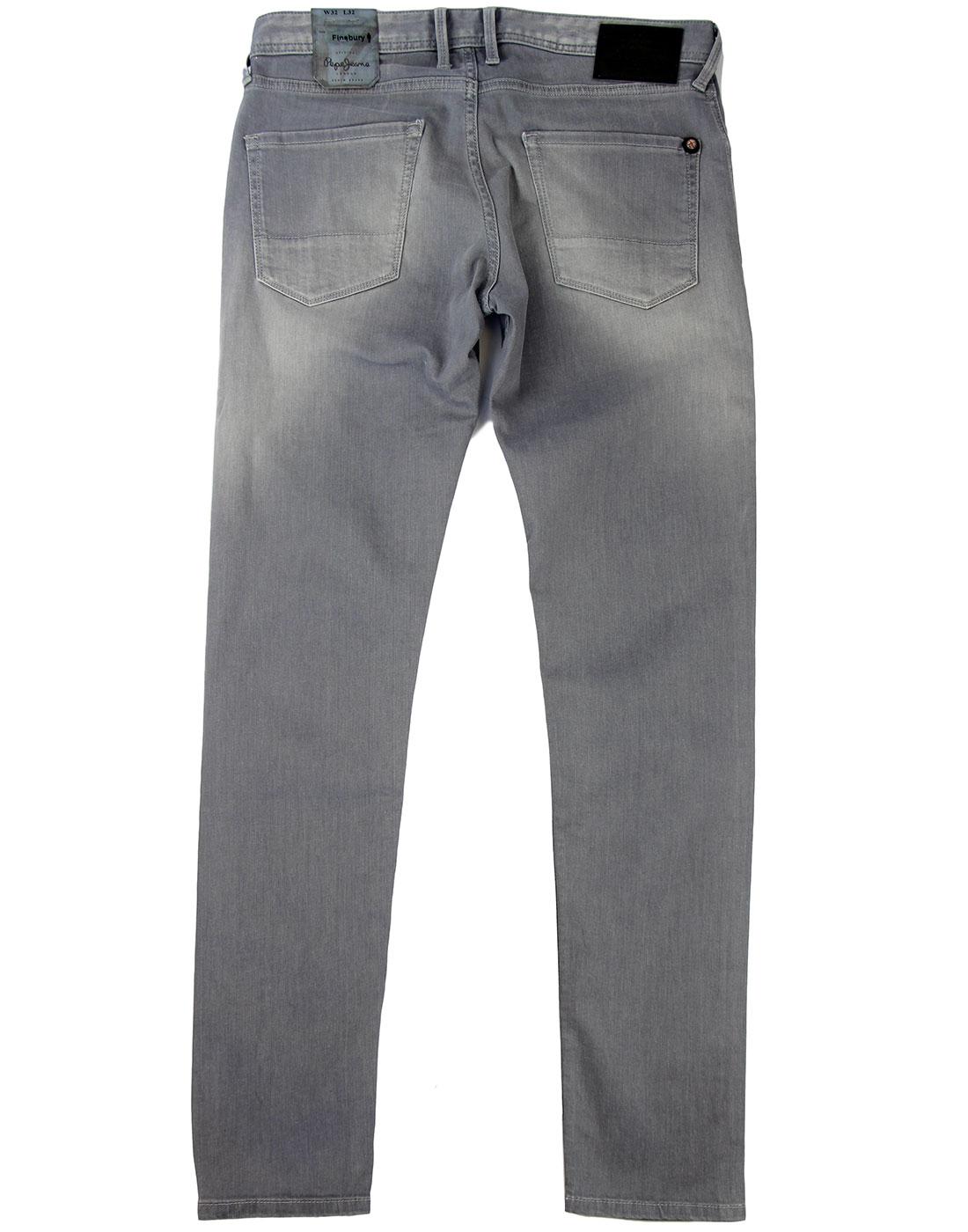 PEPE Finsbury Retro Mod Bleached Slate Denim Drainpipe Jeans