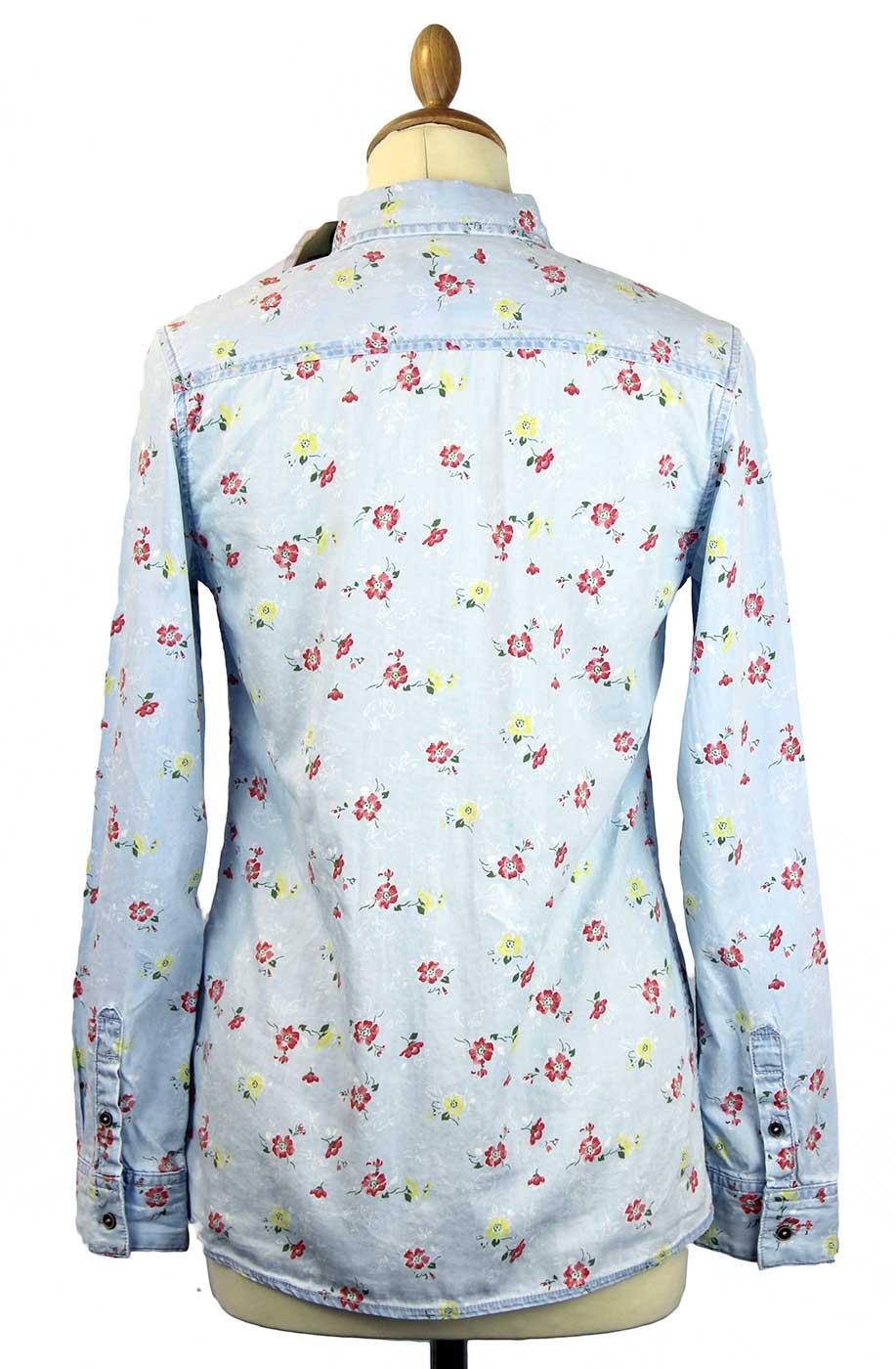 Pepe Jeans Flor Retro 70s Women's Printed Denim Shirt