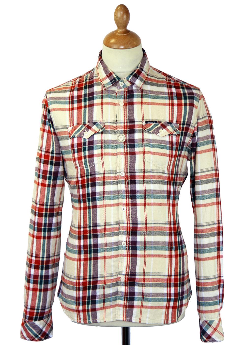 Pepe Jeans Monte Rosa Retro 60s Mod Flannel Check Shirt