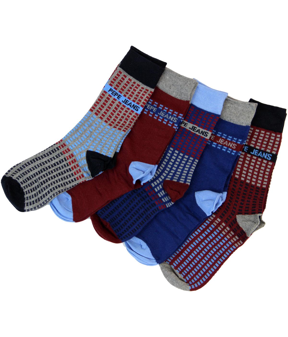 Romford PEPE JEANS Retro 5 Pack Socks Gift Set