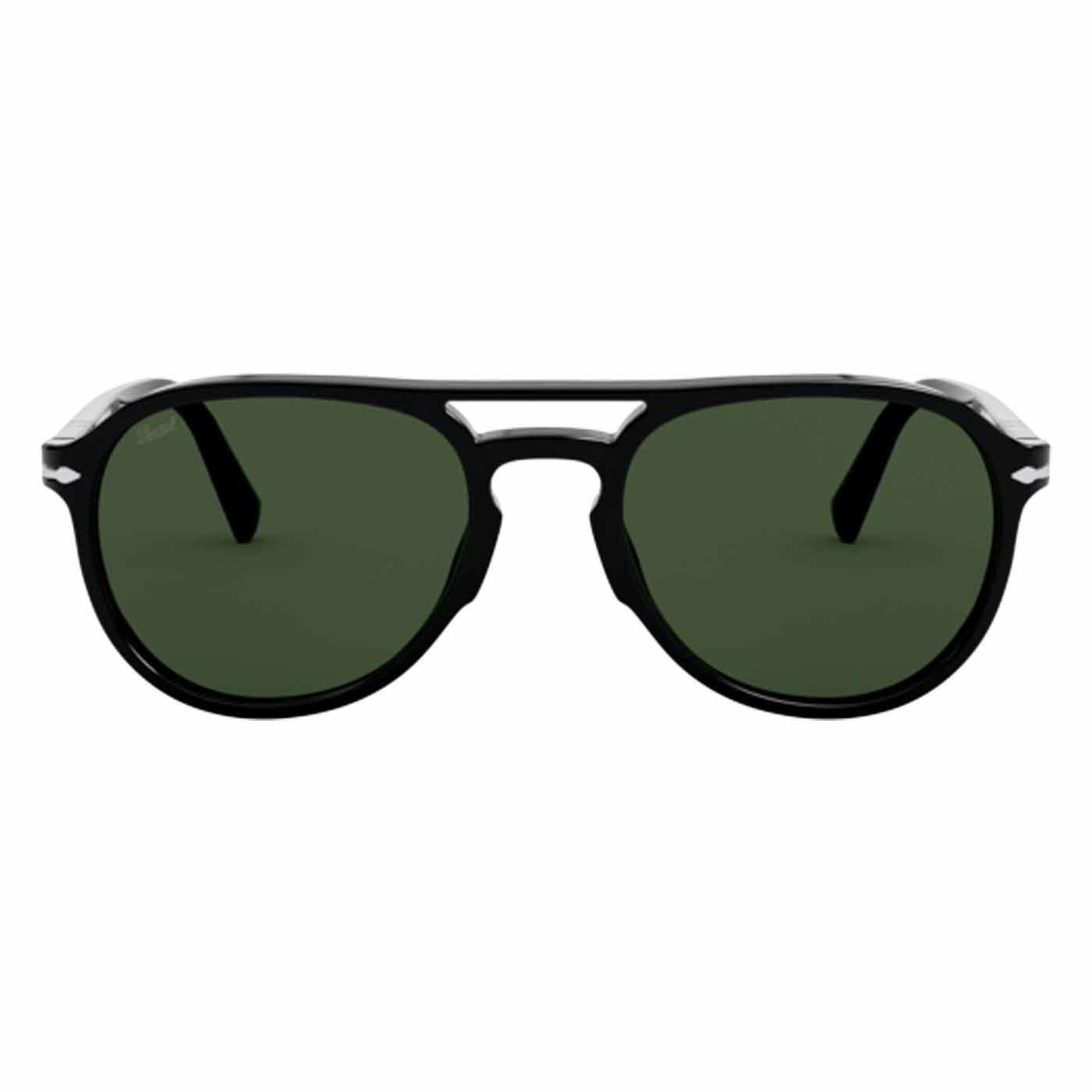 PERSOL PO3235S Retro 70s Pilot Sunglasses in Black Green