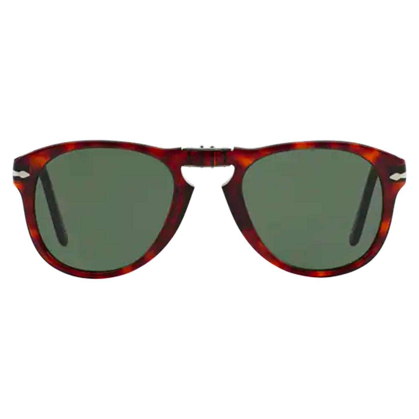 PERSOL PO0714 Folding Pilot Sunglasses in Havana Green