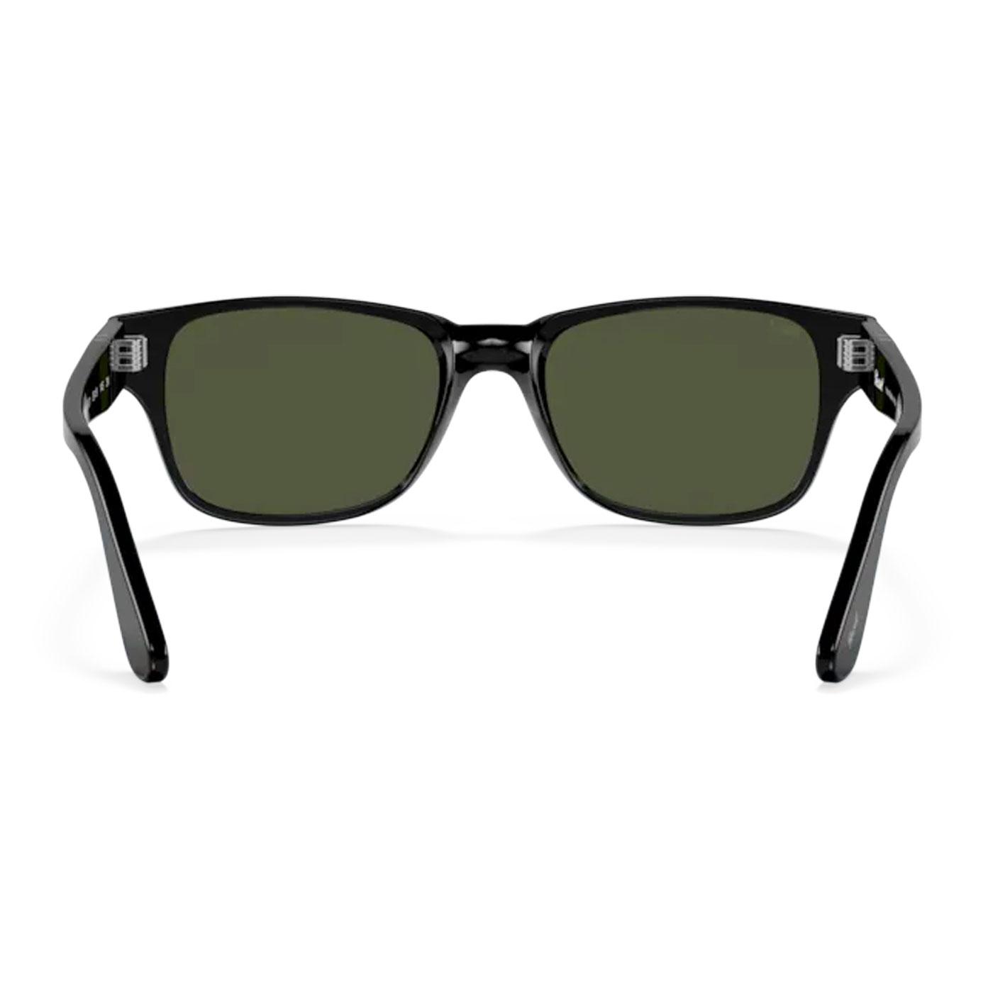 PERSOL PO3288S Retro Rectangle Frame Sunglasses in Black