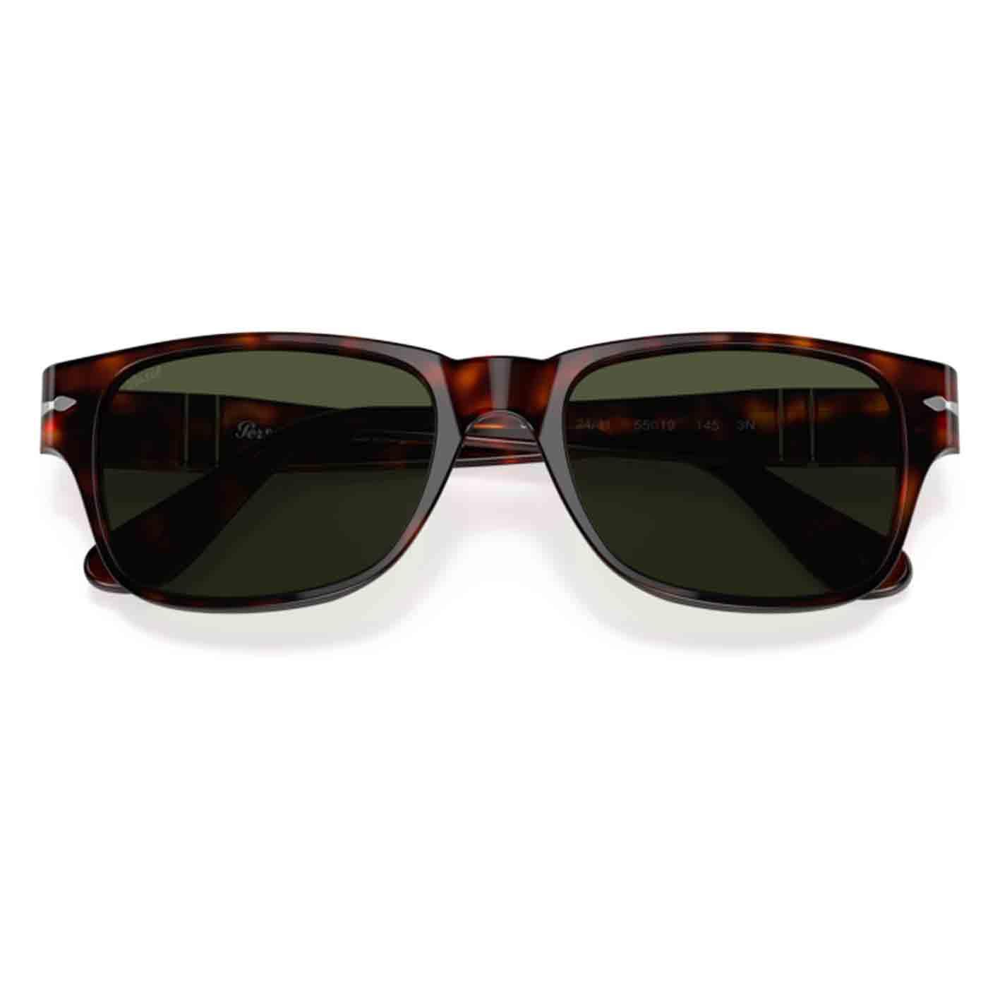 PERSOL PO3288S Retro Rectangle Frame Sunglasses in Havana