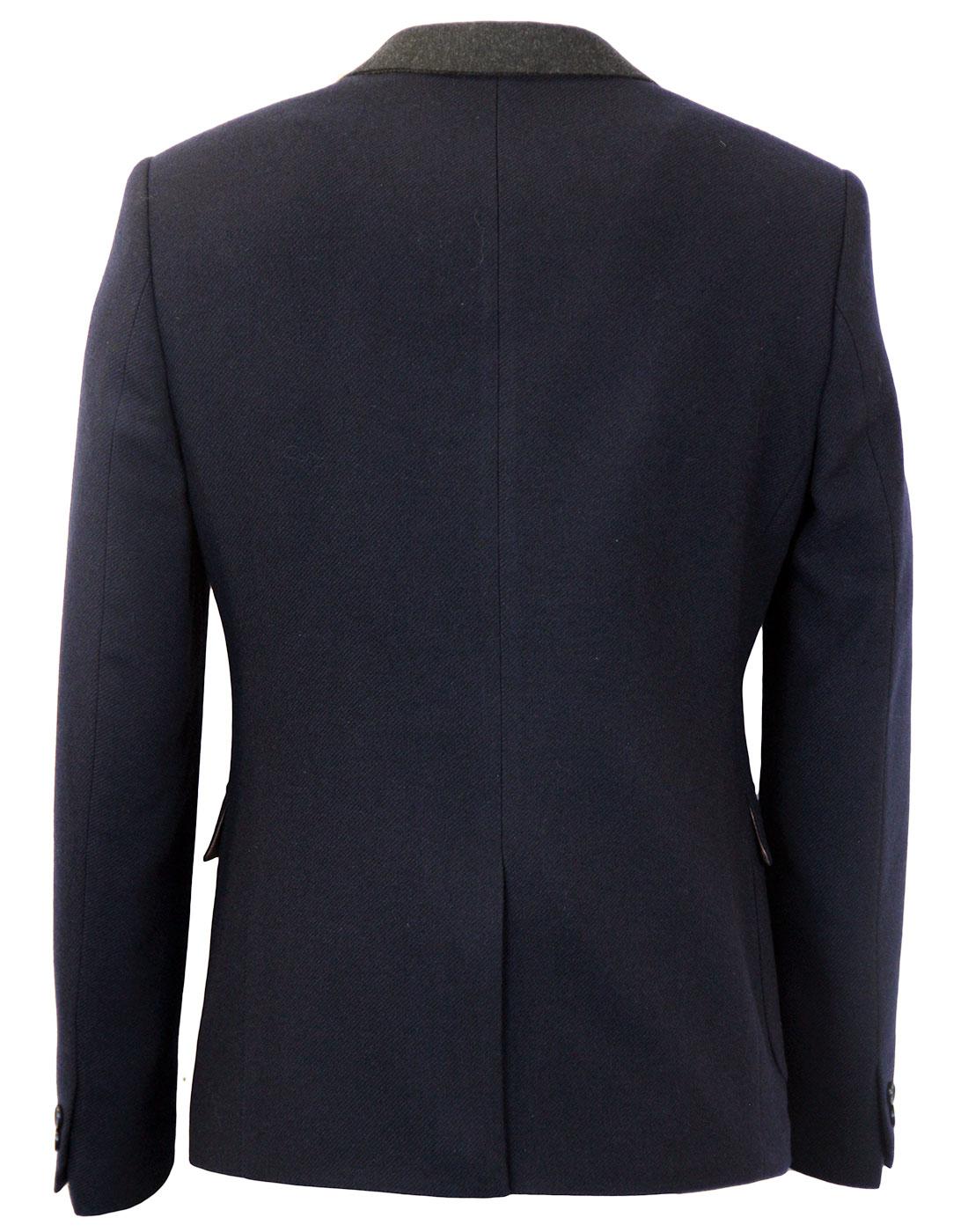 PETER WERTH Hayes Retro Wool Mix Twill Blazer in Navy