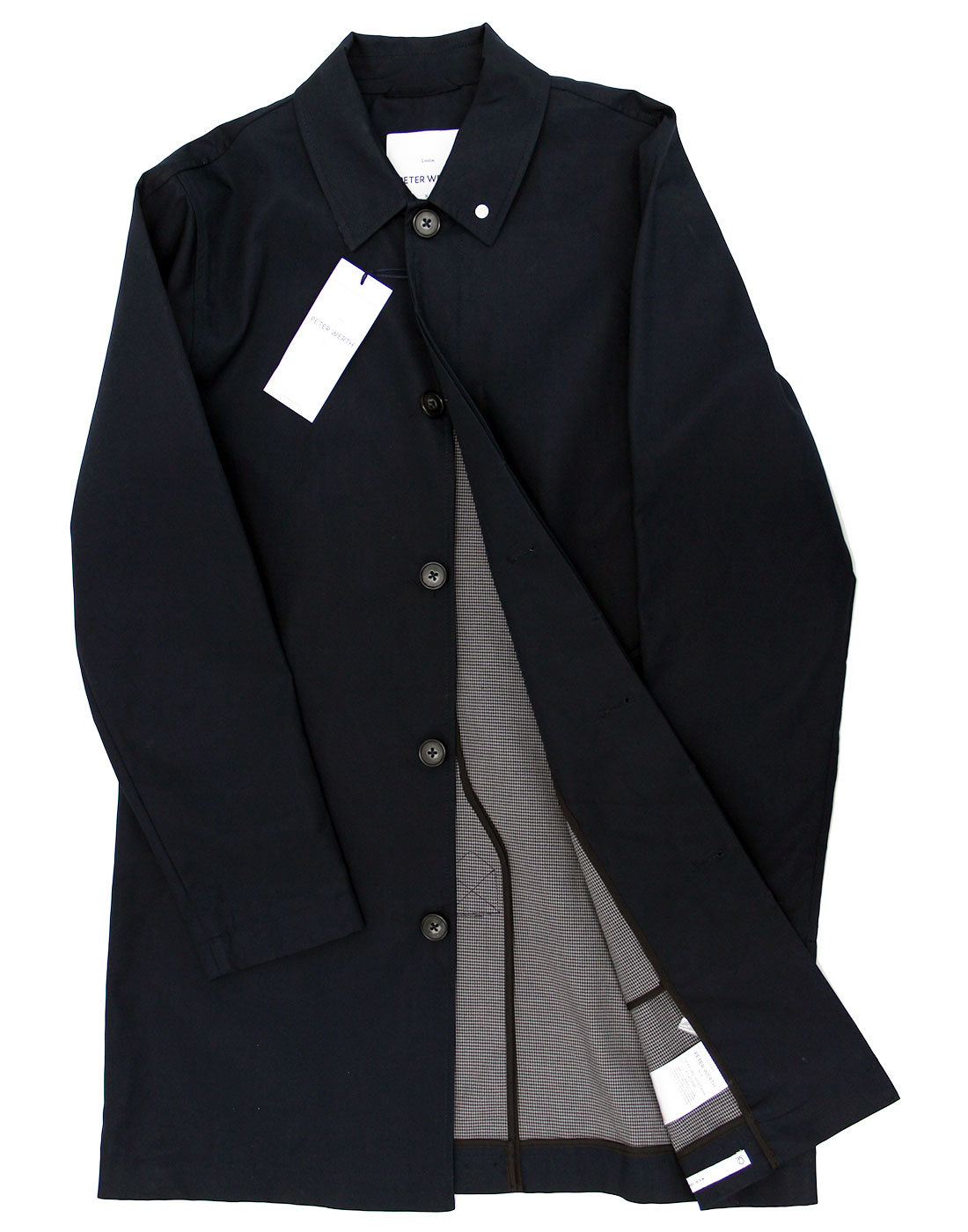 PETER WERTH Twyford Montana Retro 60s Mod Bonded Cotton Mac Coat