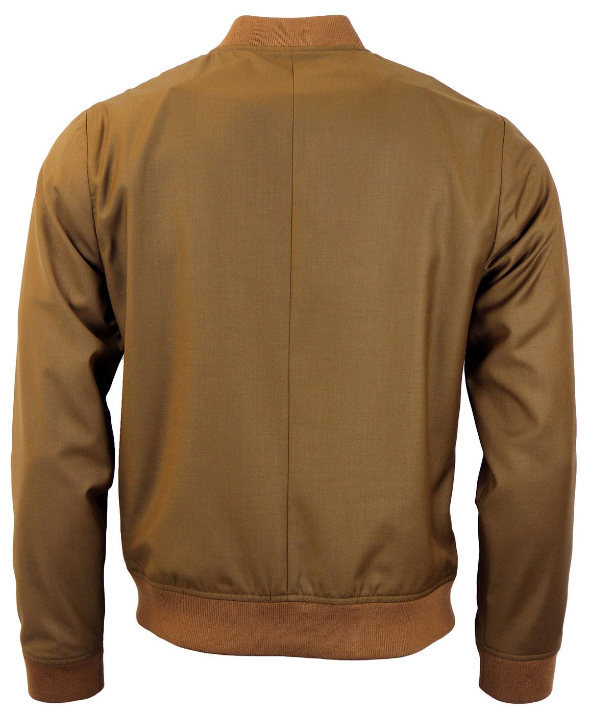 PETER WERTH Rogers Rtero Mod Suiting Fabric Bomber Jacket in Tan