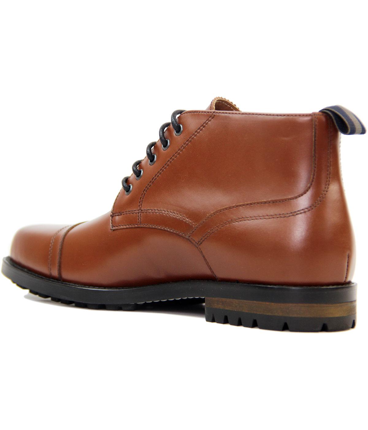 PETER WERTH Hardy Lace Up Retro Chukka Boots In Tobacco