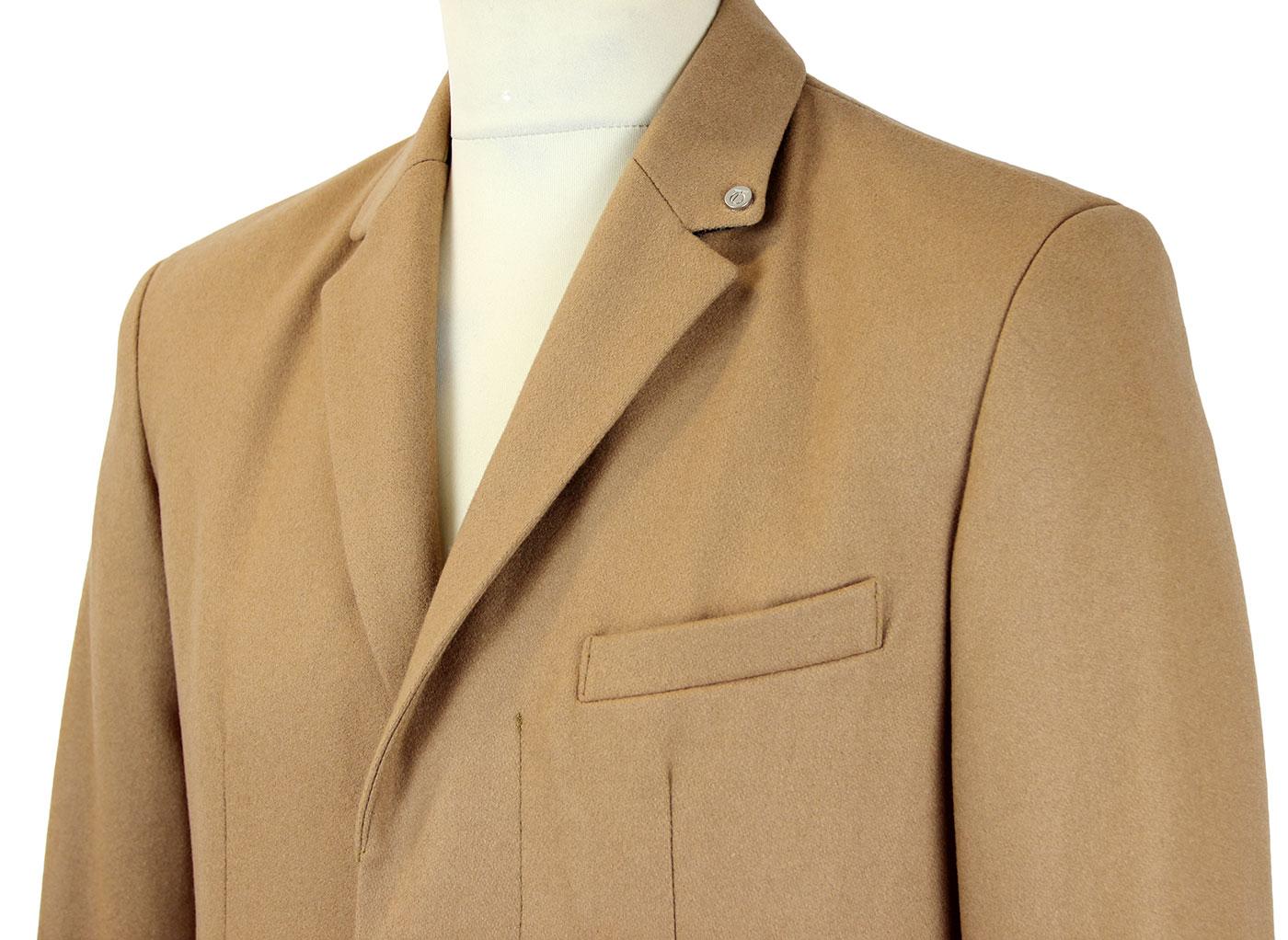 PETER WERTH Cropley Retro Mod Made in England Topcoat Camel
