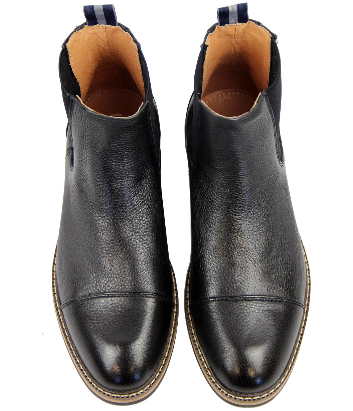 PETER WERTH Turnmill Retro Mod Toe Cap Leather Chelsea Boots