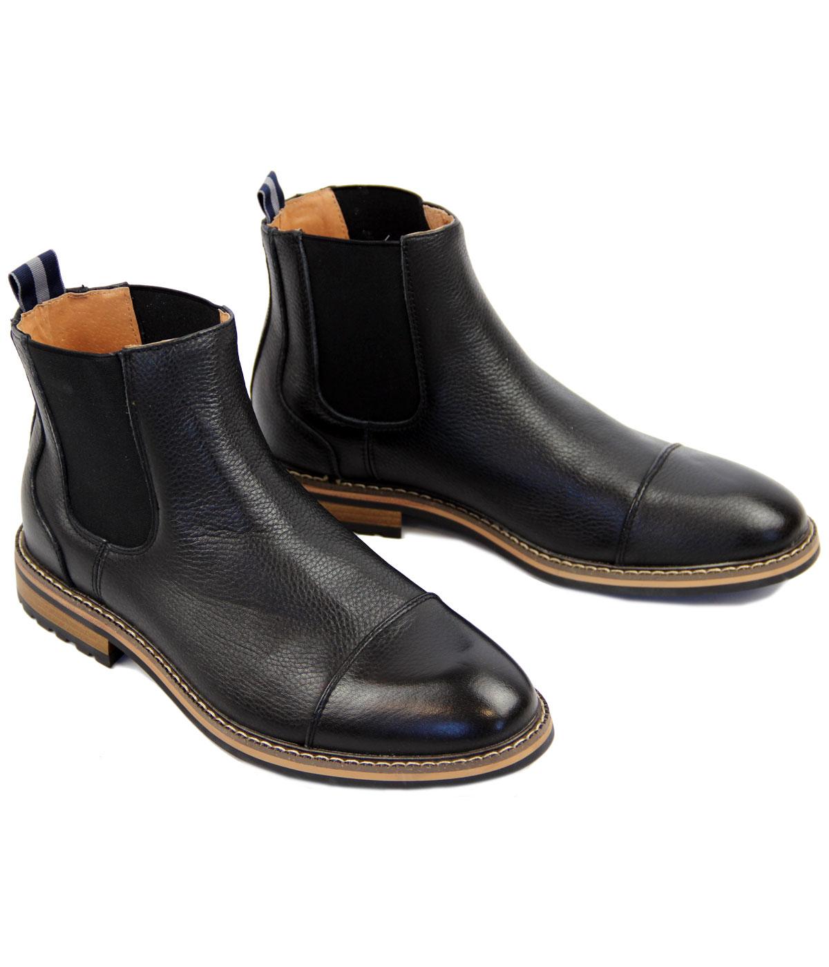 PETER WERTH Retro Mod Toe Leather Chelsea Boots