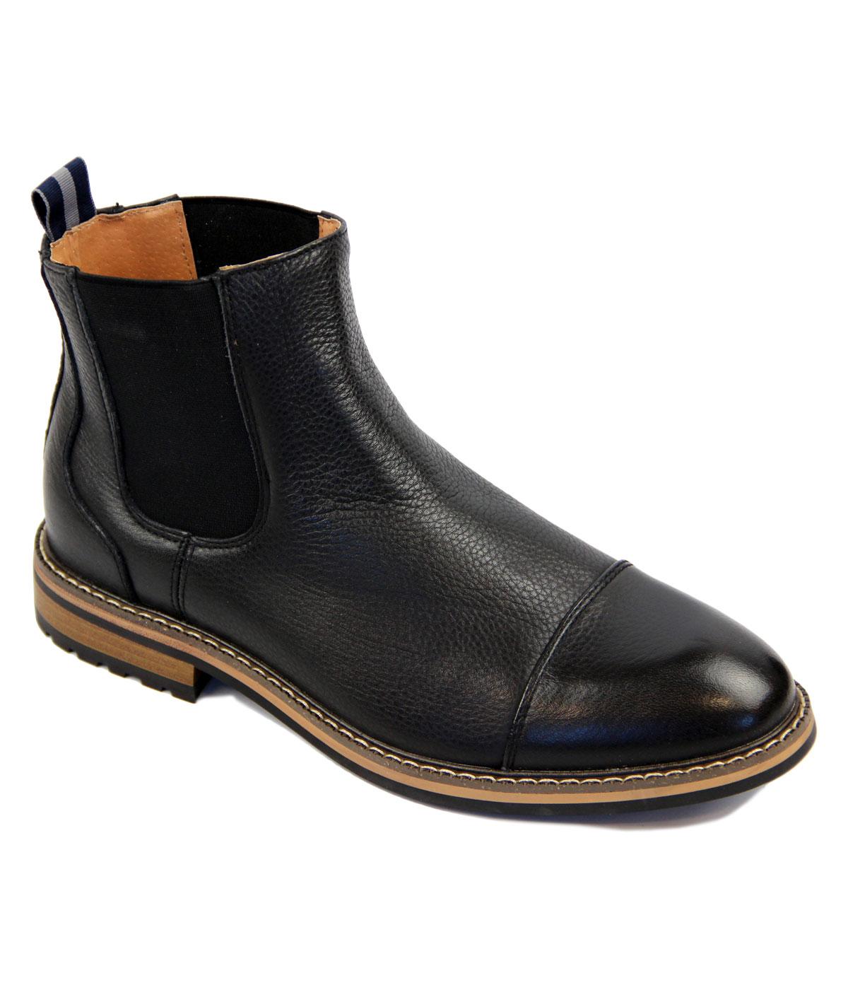 PETER WERTH Retro Mod Toe Leather Chelsea Boots