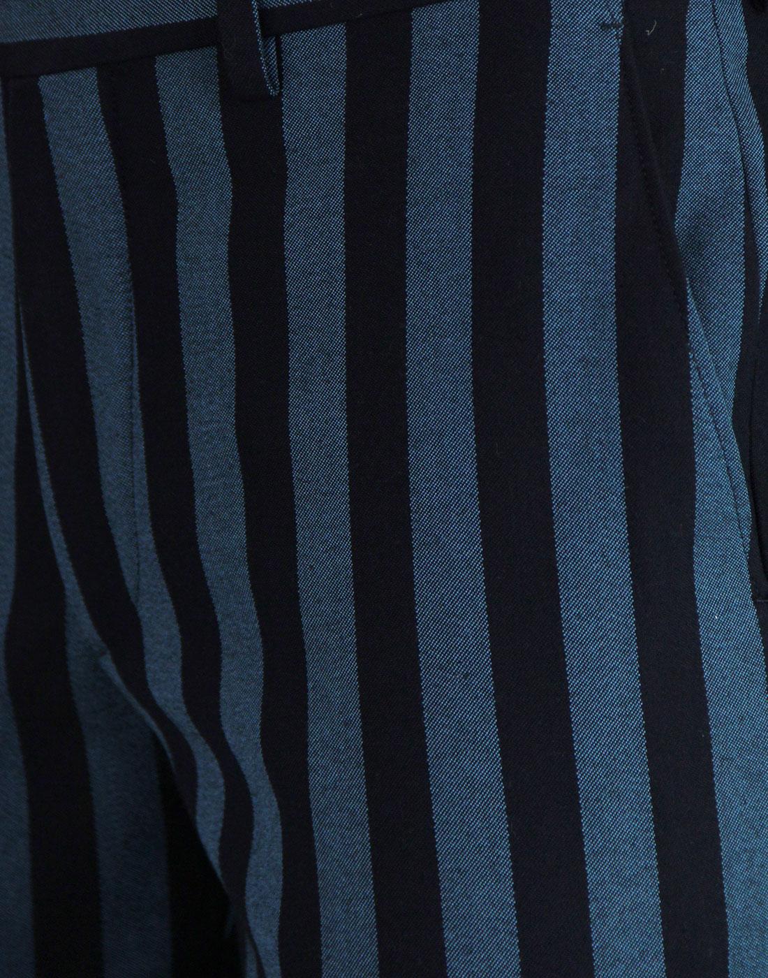 PRETTY GREEN Black Label 60s Mod Boating Stripe Trousers