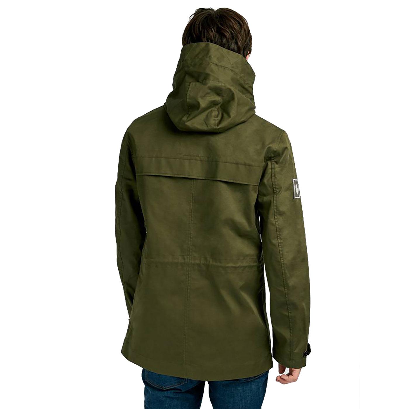 PRETTY GREEN Men's Bonded Cotton Parka Jacket Green