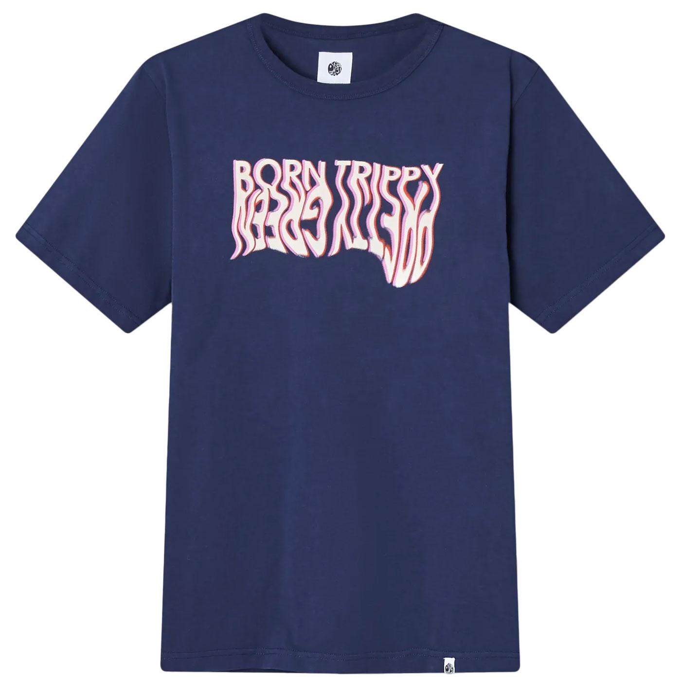 Born Trippy PRETTY GREEN Retro 90s Psych T-Shirt