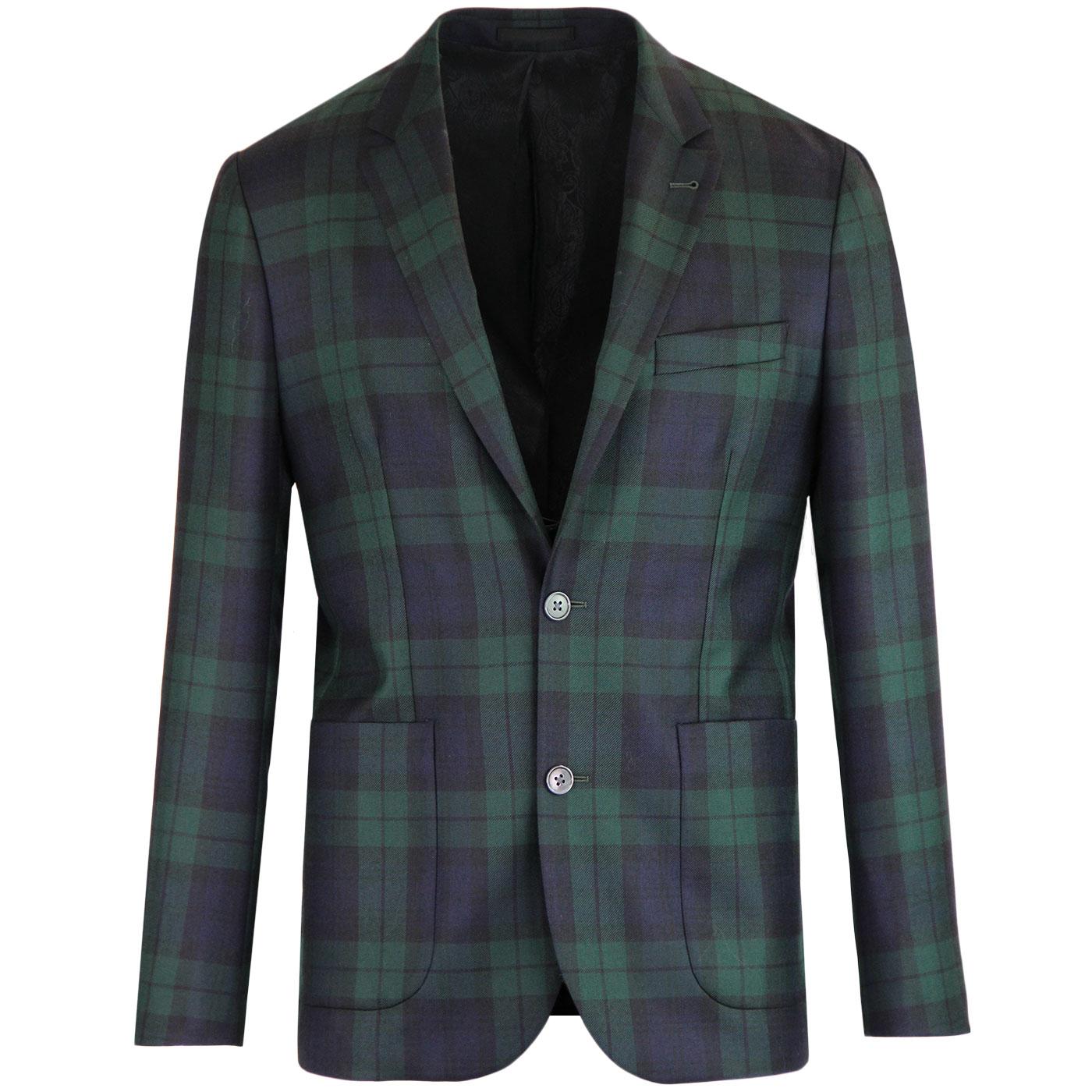 PRETTY GREEN Black Label 60s Mod Check Suit Jacket