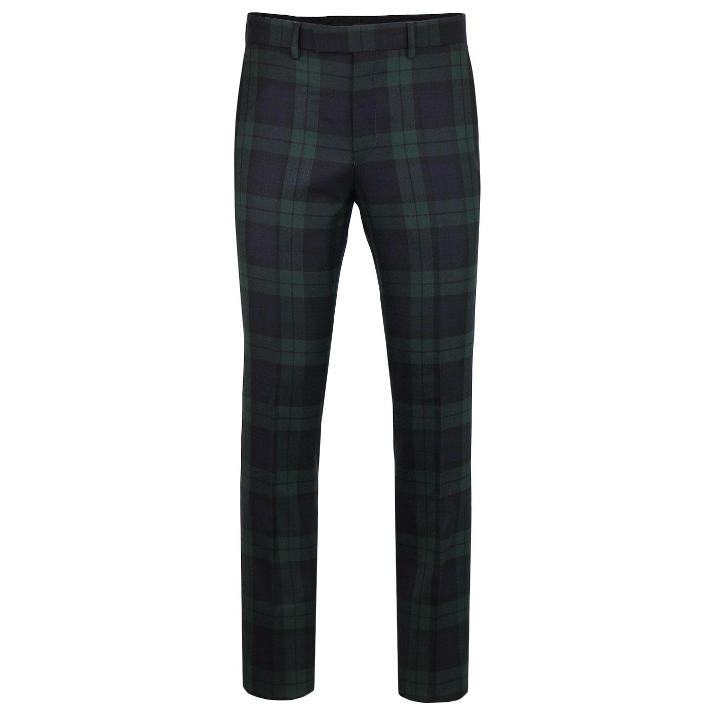 PRETTY GREEN Black Label Mod Check Suit Trousers
